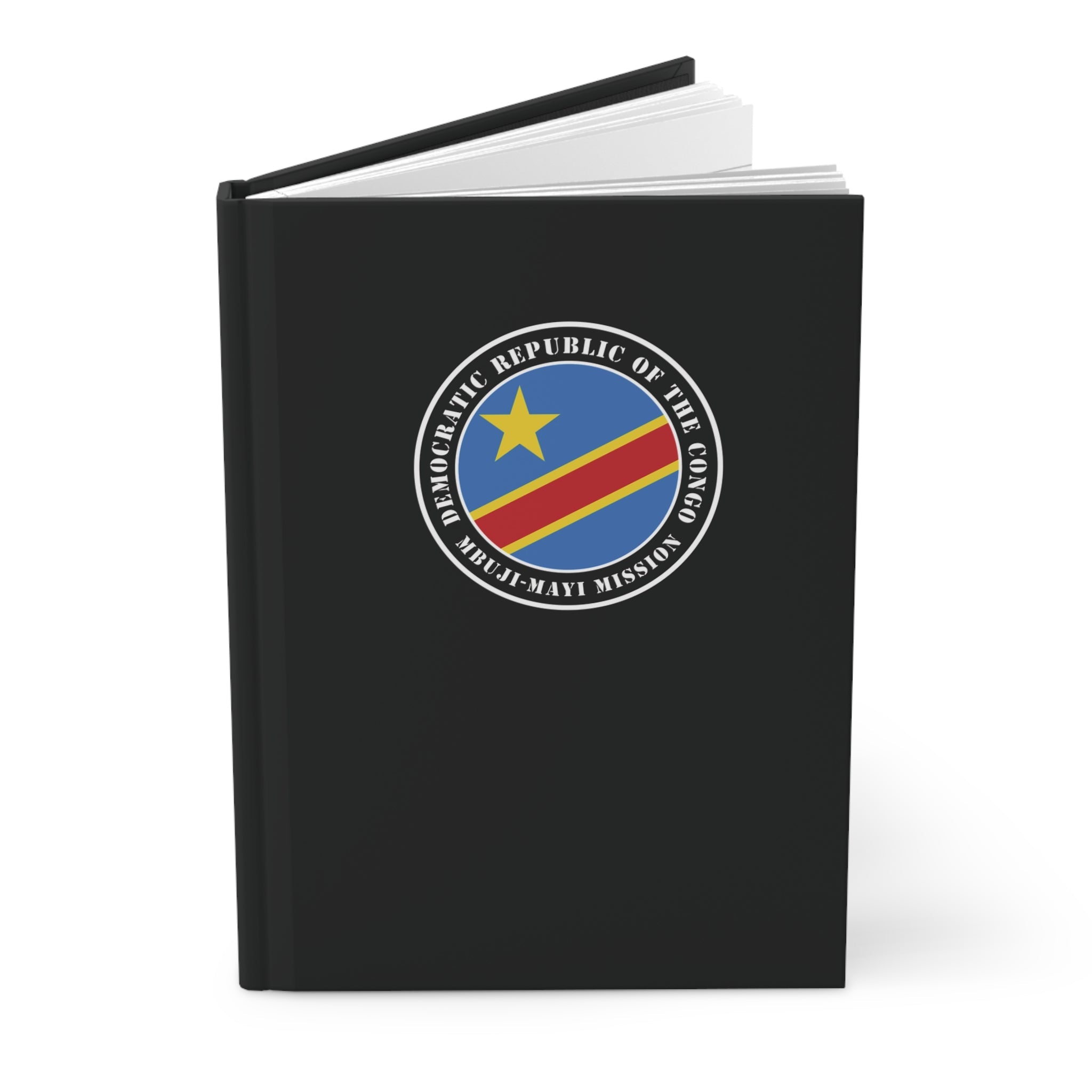 Democratic Republic of the Congo Mbuji-Mayi Mission Logo Design Black Hardcover Journal Matte - Mission Wishlist - LDS Missionary Gift Store