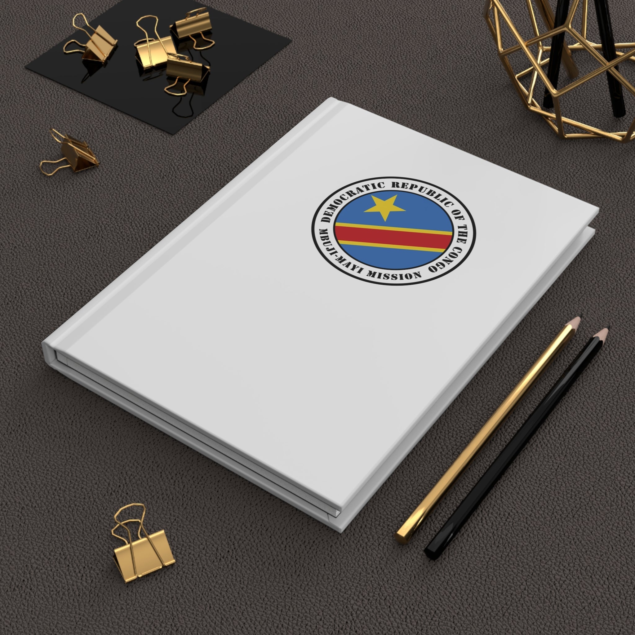 Democratic Republic of the Congo Mbuji-Mayi Mission Logo Design White Hardcover Journal Matte - Mission Wishlist - LDS Missionary Gift Store