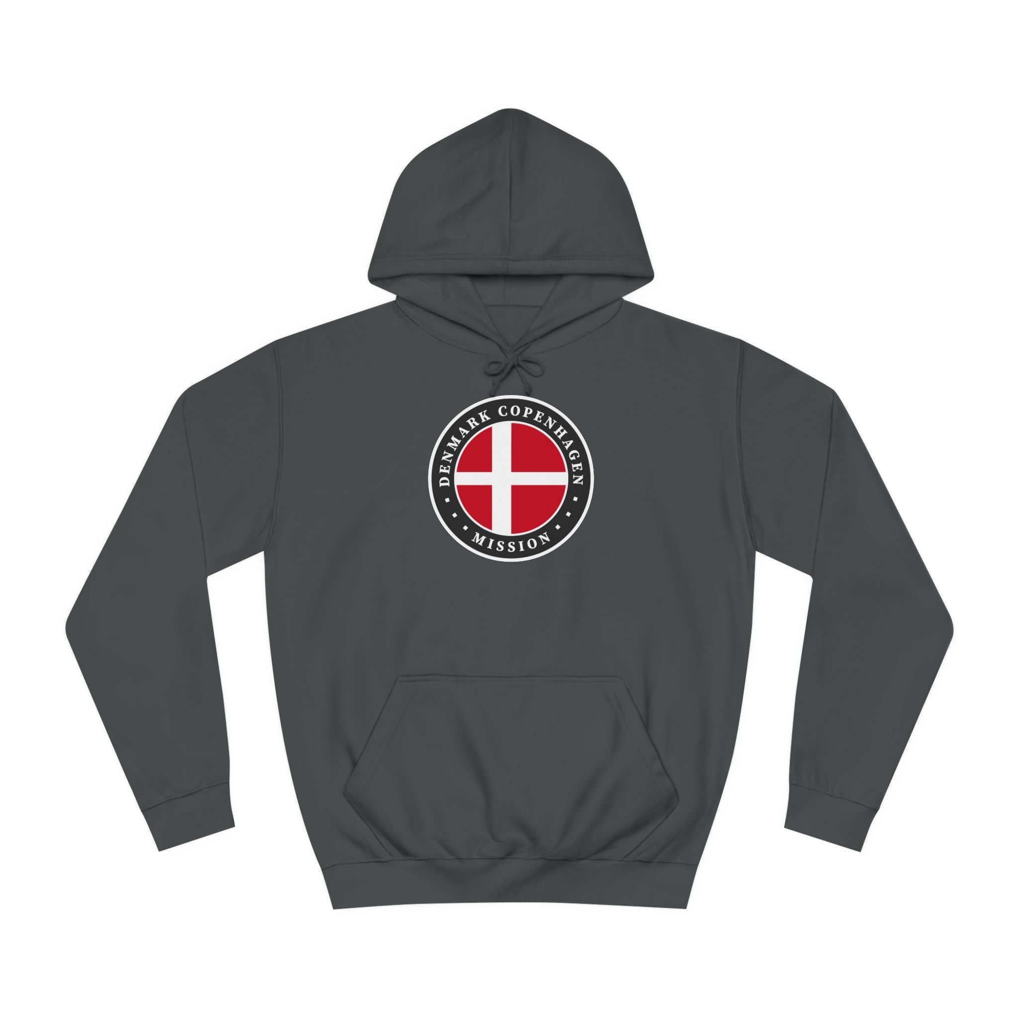 Denmark Copenhagen Mission Flag Logo (Black Border) College Hoodie - Mission Wishlist - LDS Missionary Gift Store