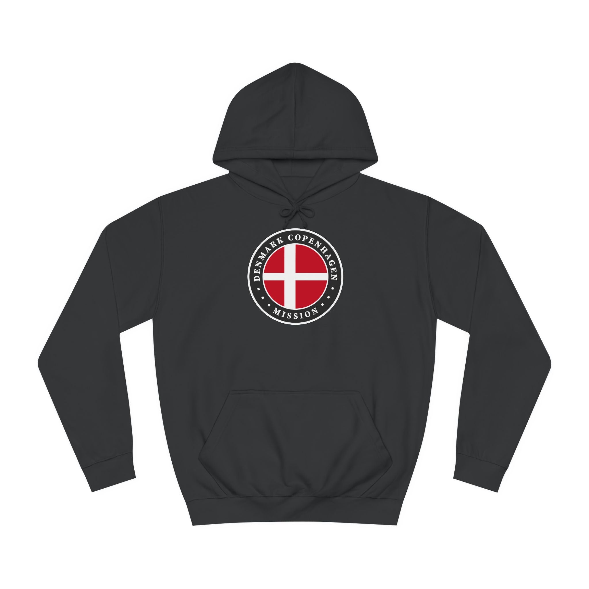 Denmark Copenhagen Mission Flag Logo (Black Border) College Hoodie - Mission Wishlist - LDS Missionary Gift Store