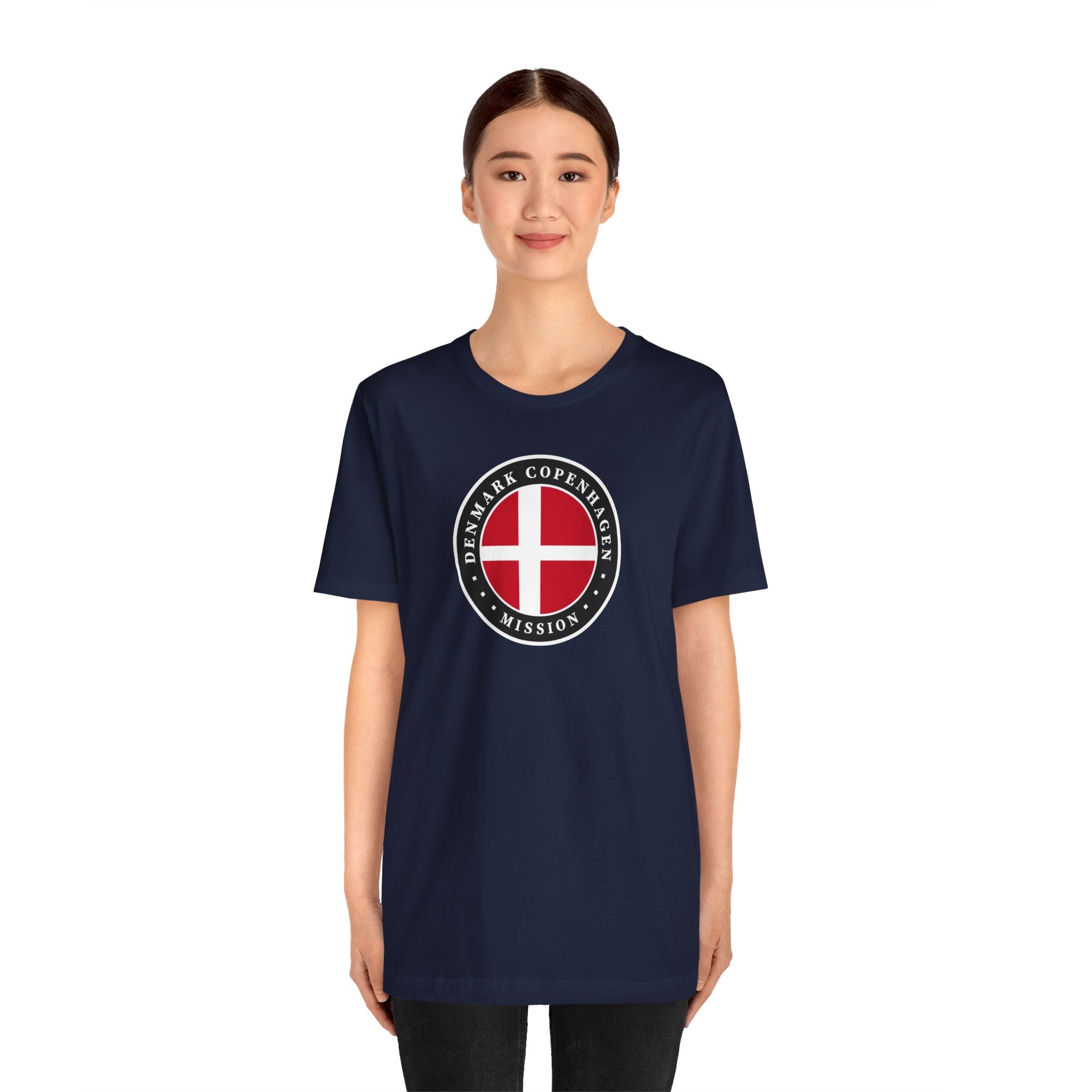 Denmark Copenhagen Mission Flag Logo (Black Border) T-shirt - Mission Wishlist - LDS Missionary Gift Store