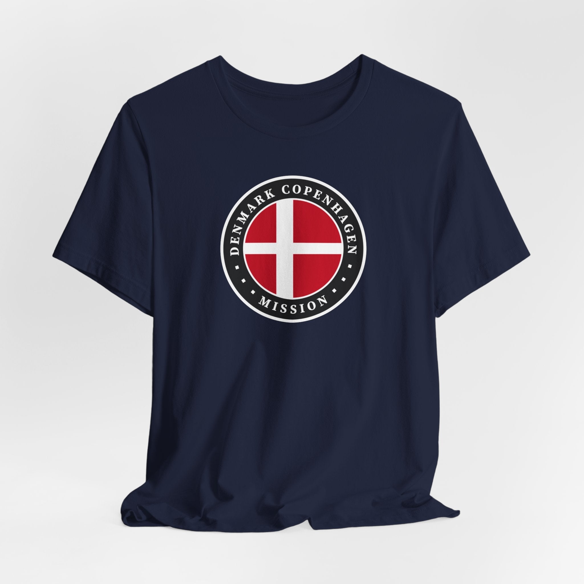 Denmark Copenhagen Mission Flag Logo (Black Border) T-shirt - Mission Wishlist - LDS Missionary Gift Store