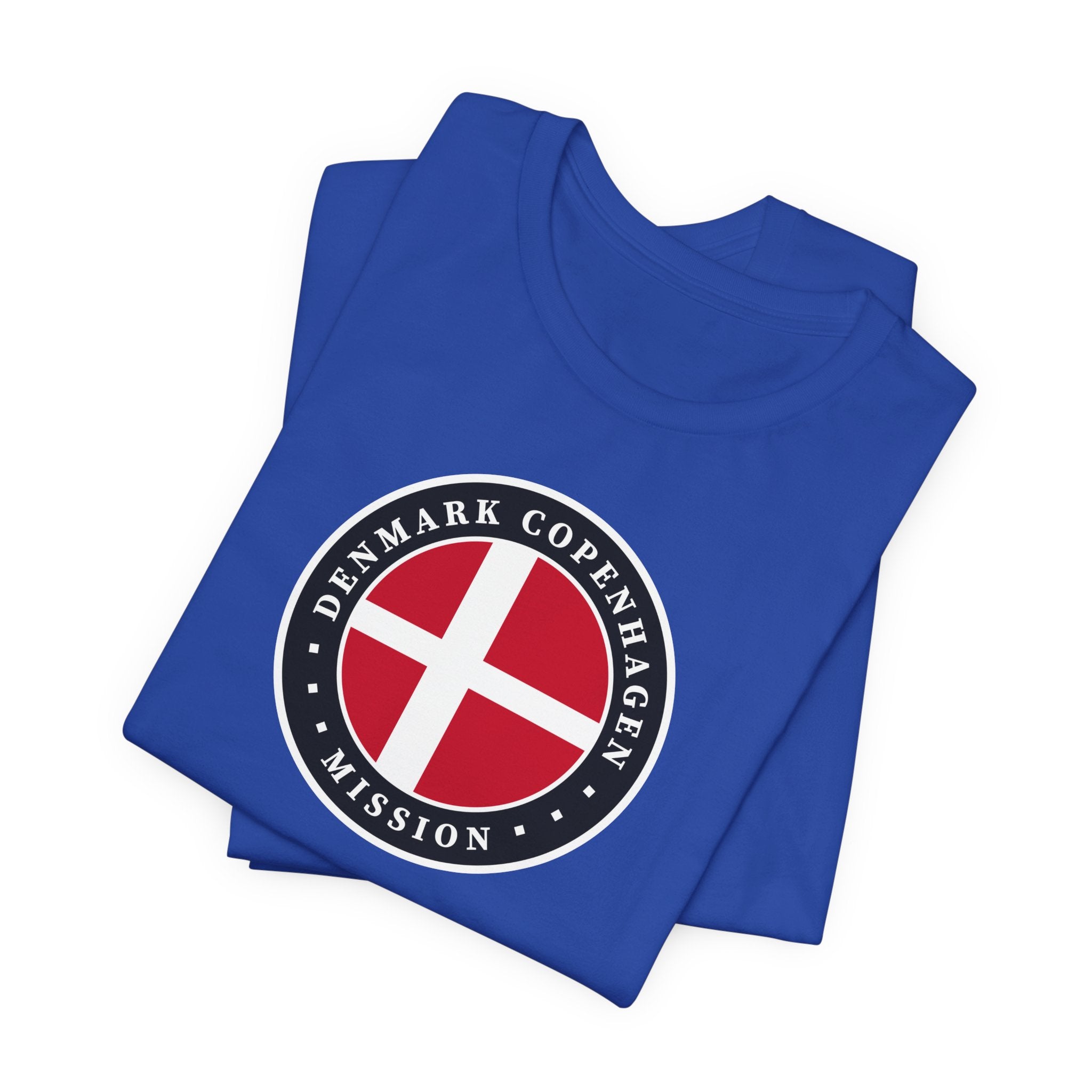 Denmark Copenhagen Mission Flag Logo (Black Border) T-shirt - Mission Wishlist - LDS Missionary Gift Store