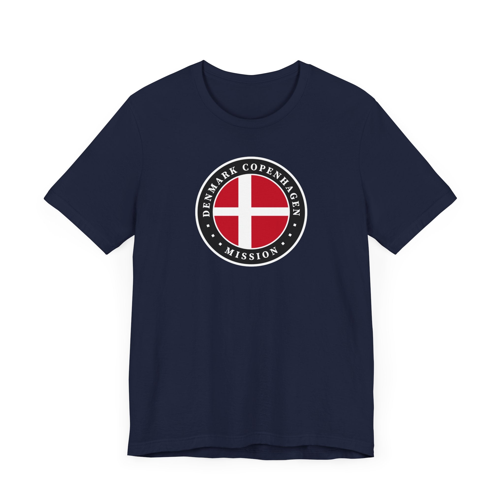 Denmark Copenhagen Mission Flag Logo (Black Border) T-shirt - Mission Wishlist - LDS Missionary Gift Store