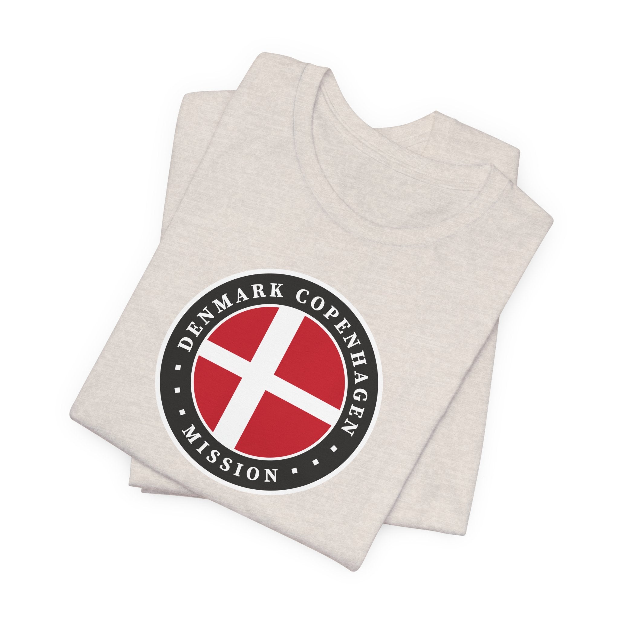 Denmark Copenhagen Mission Flag Logo (Black Border) T-shirt - Mission Wishlist - LDS Missionary Gift Store