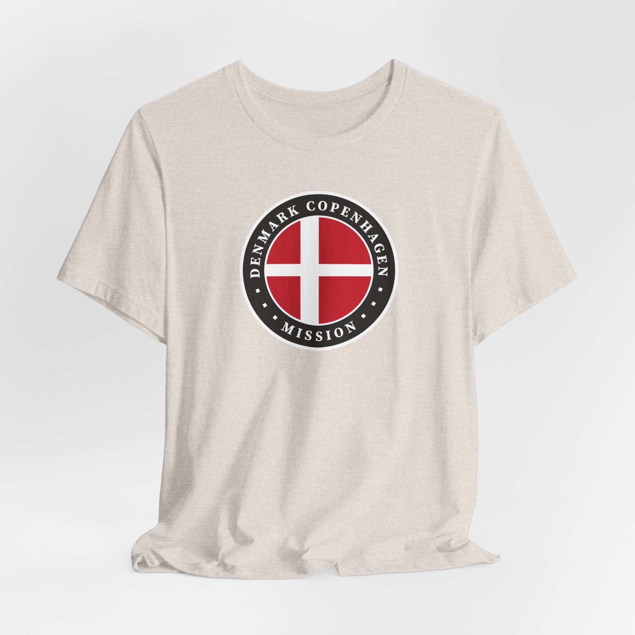 Denmark Copenhagen Mission Flag Logo (Black Border) T-shirt - Mission Wishlist - LDS Missionary Gift Store