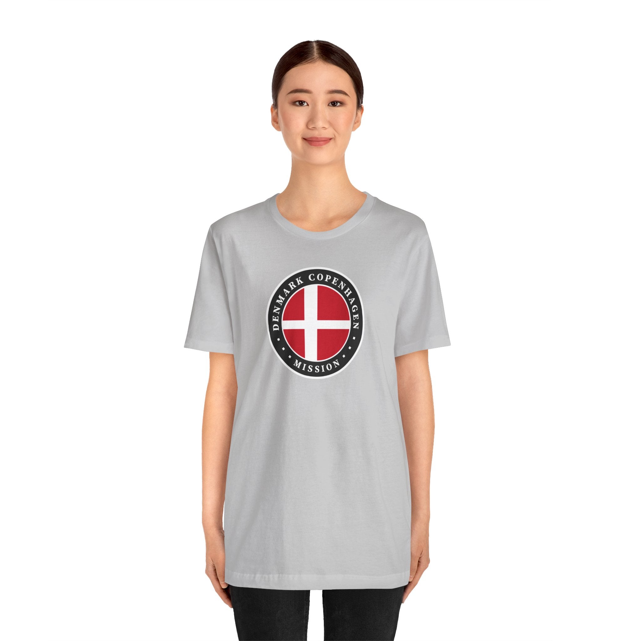 Denmark Copenhagen Mission Flag Logo (Black Border) T-shirt - Mission Wishlist - LDS Missionary Gift Store
