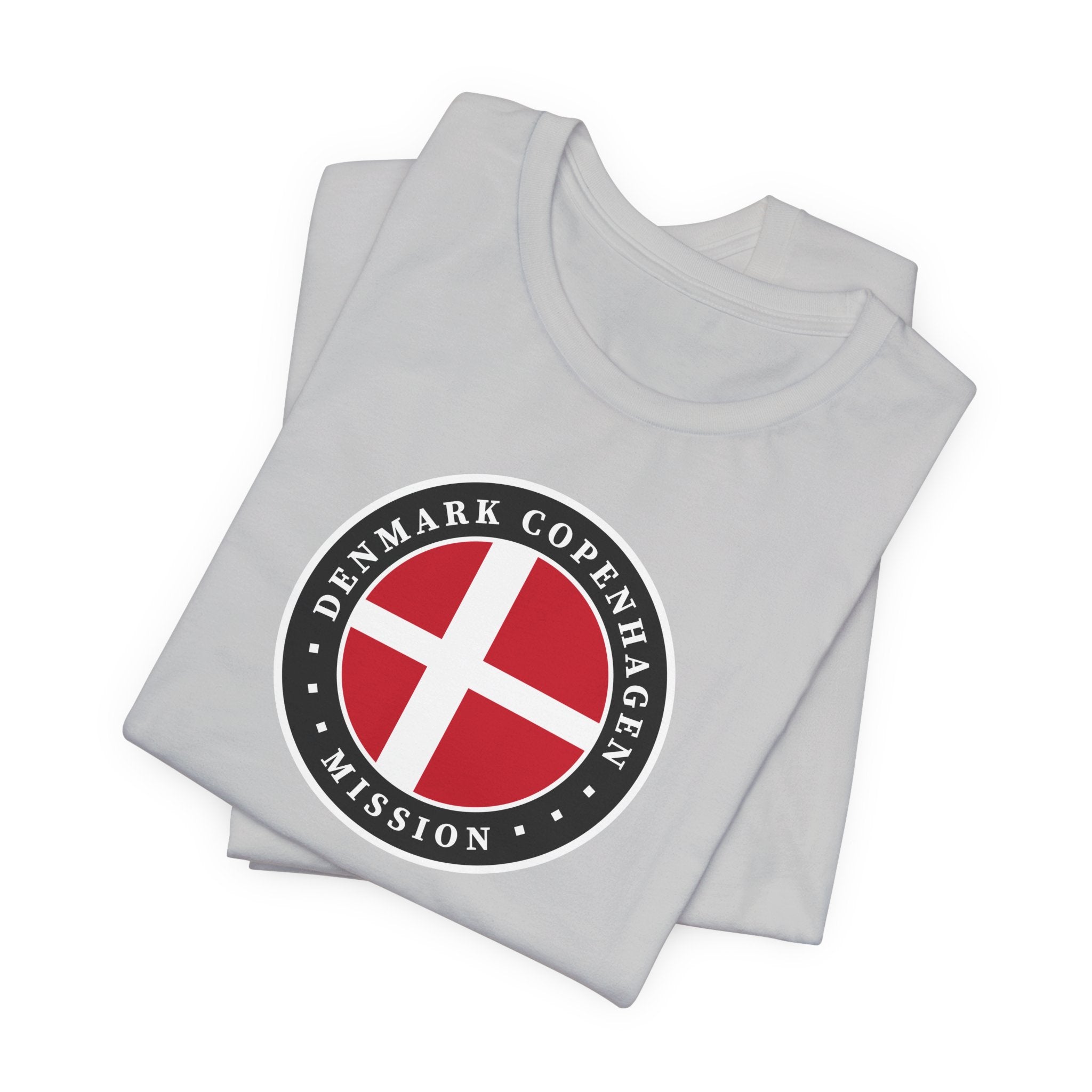 Denmark Copenhagen Mission Flag Logo (Black Border) T-shirt - Mission Wishlist - LDS Missionary Gift Store