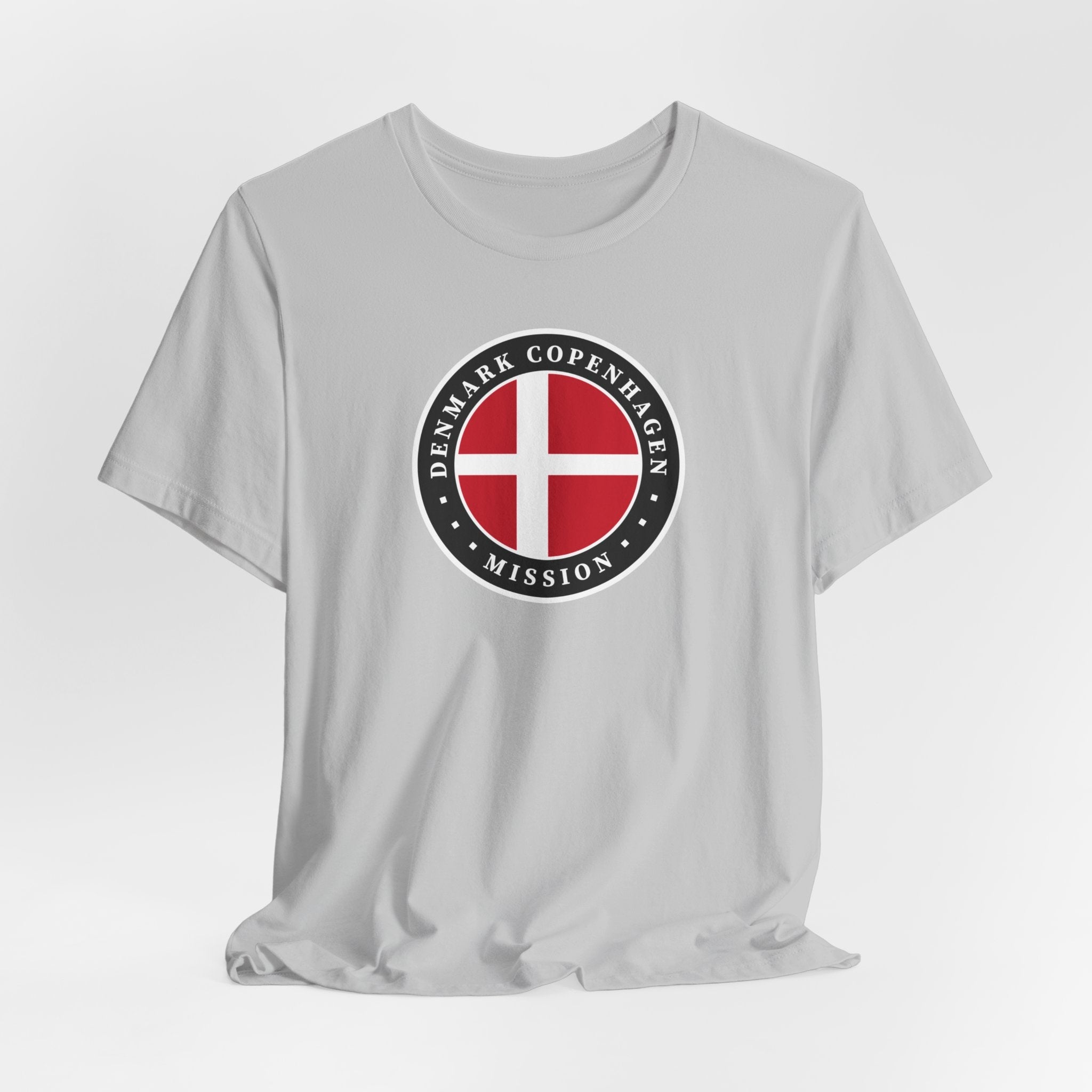 Denmark Copenhagen Mission Flag Logo (Black Border) T-shirt - Mission Wishlist - LDS Missionary Gift Store