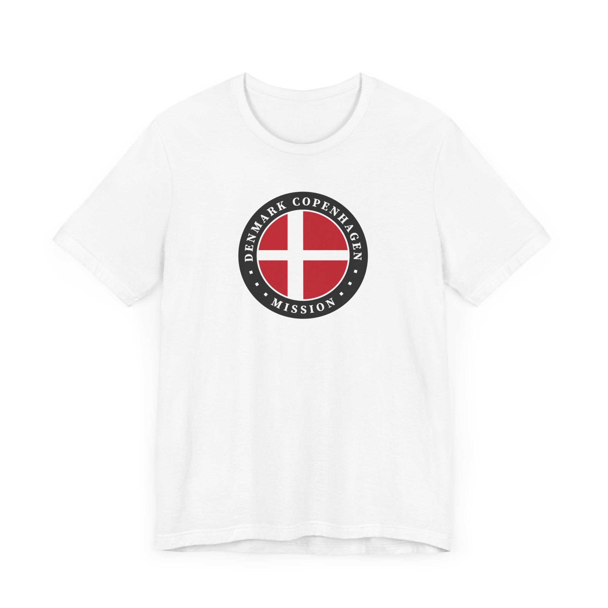 Denmark Copenhagen Mission Flag Logo (Black Border) T-shirt - Mission Wishlist - LDS Missionary Gift Store