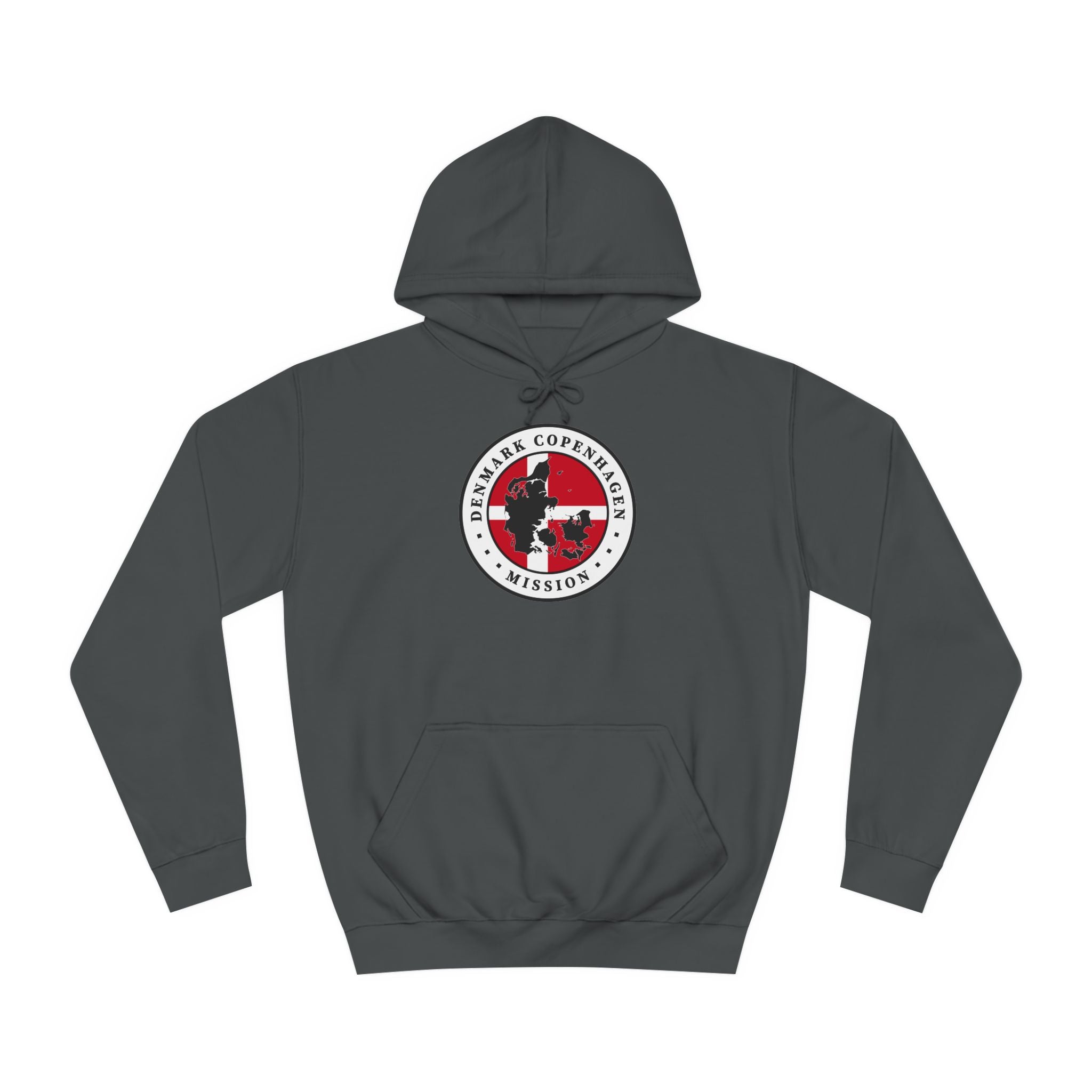 Denmark Copenhagen Mission Flag Logo (White Border) College Hoodie - Mission Wishlist - LDS Missionary Gift Store