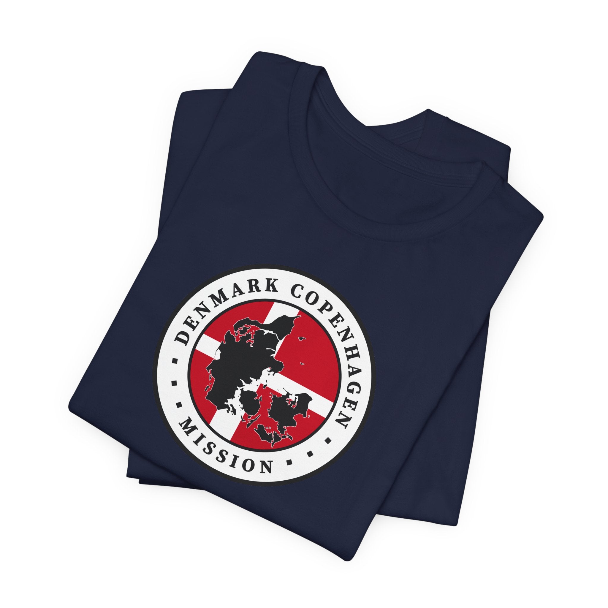 Denmark Copenhagen Mission Flag Logo (White Border) T-shirt - Mission Wishlist - LDS Missionary Gift Store