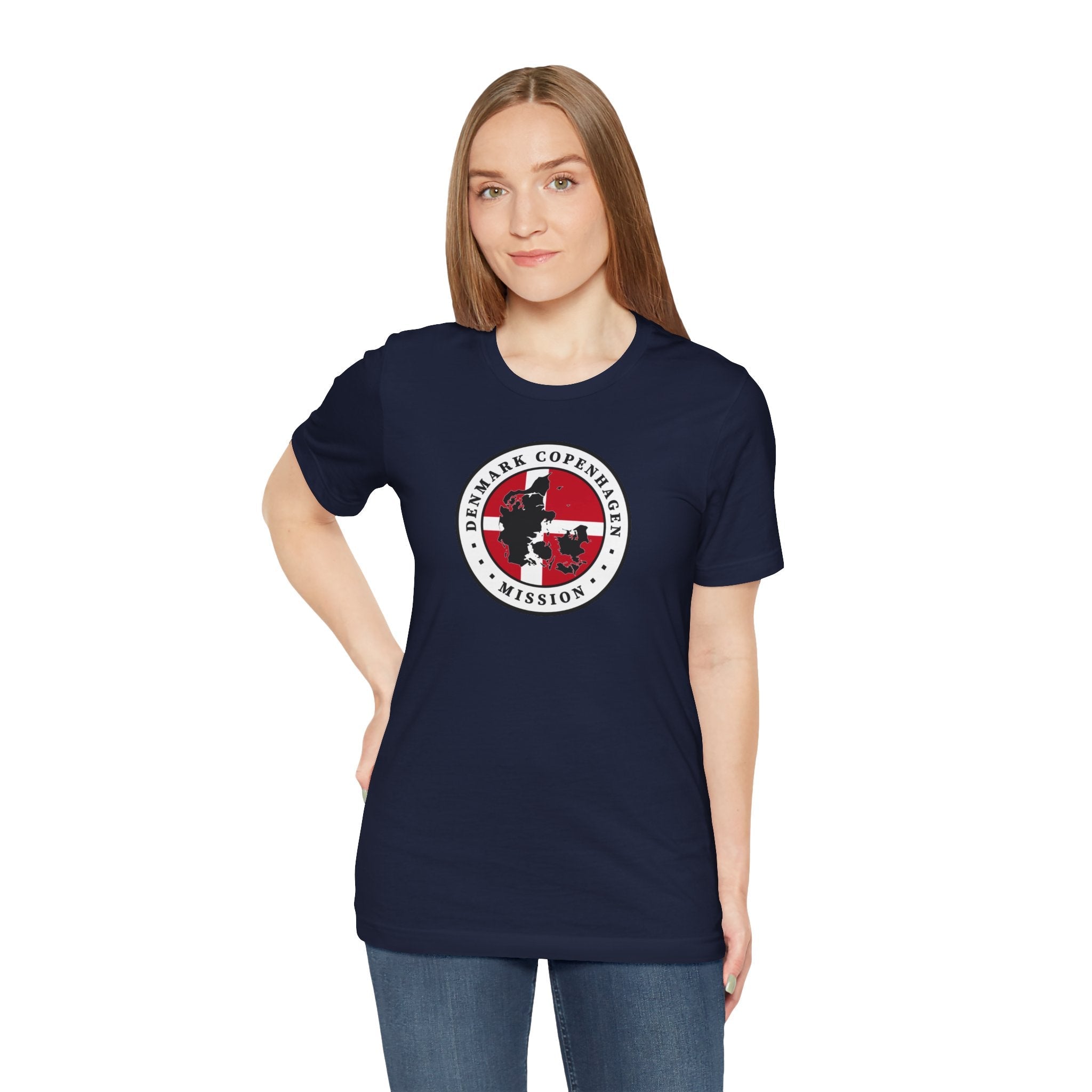 Denmark Copenhagen Mission Flag Logo (White Border) T-shirt - Mission Wishlist - LDS Missionary Gift Store