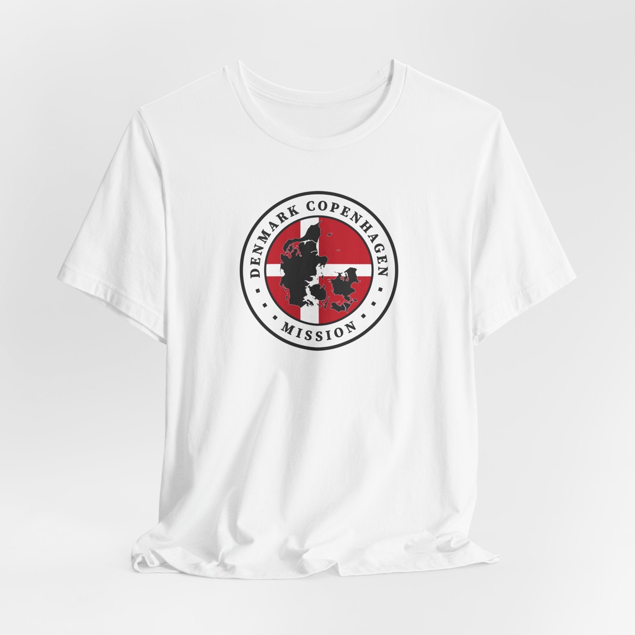 Denmark Copenhagen Mission Flag Logo (White Border) T-shirt - Mission Wishlist - LDS Missionary Gift Store