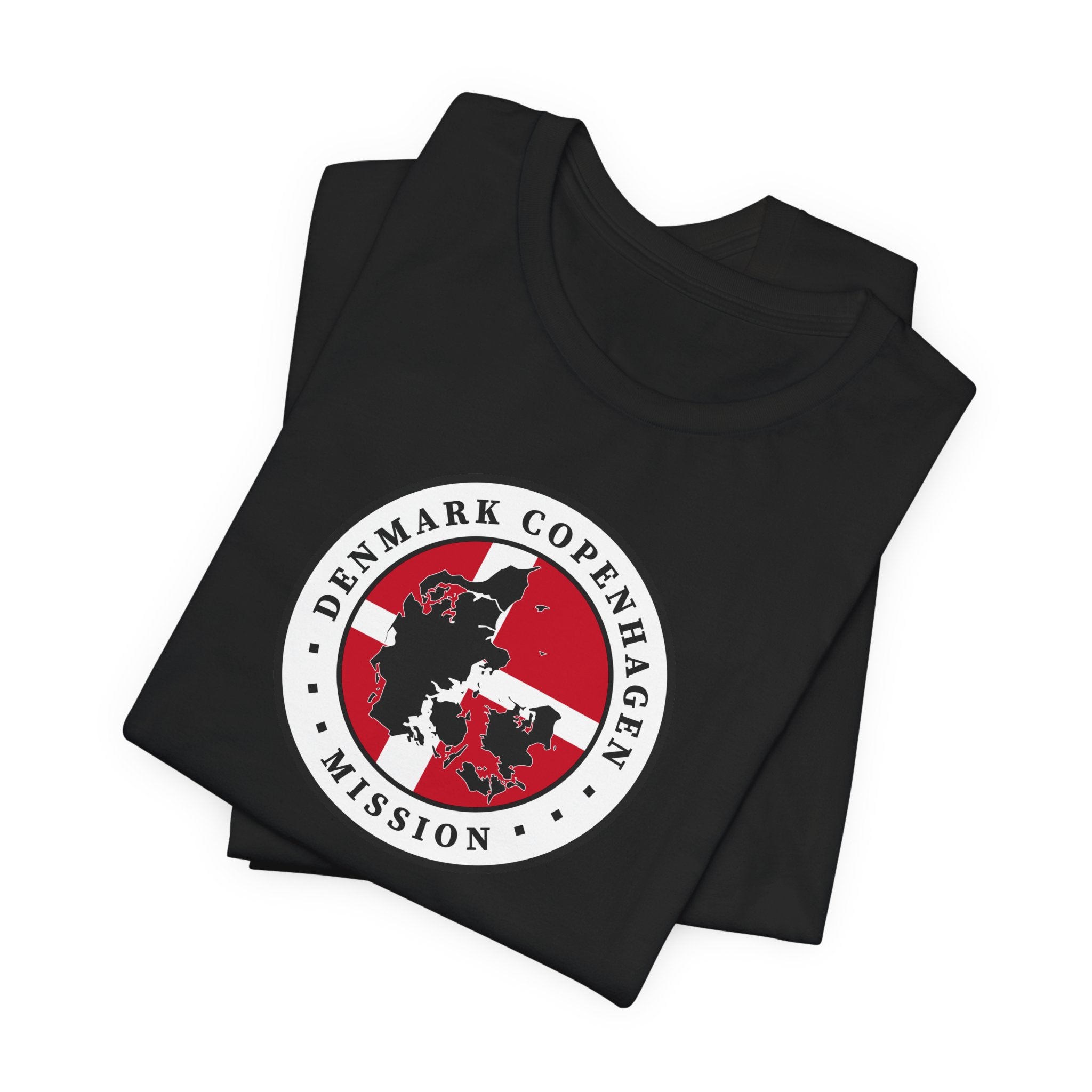 Denmark Copenhagen Mission Flag Logo (White Border) T-shirt - Mission Wishlist - LDS Missionary Gift Store