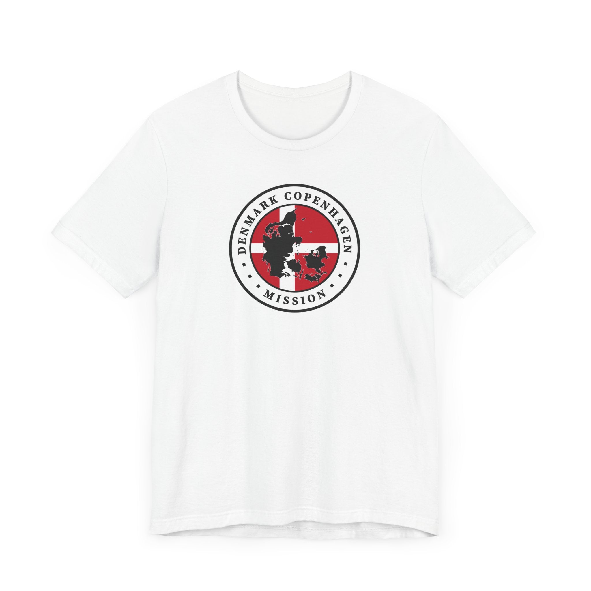 Denmark Copenhagen Mission Flag Logo (White Border) T-shirt - Mission Wishlist - LDS Missionary Gift Store