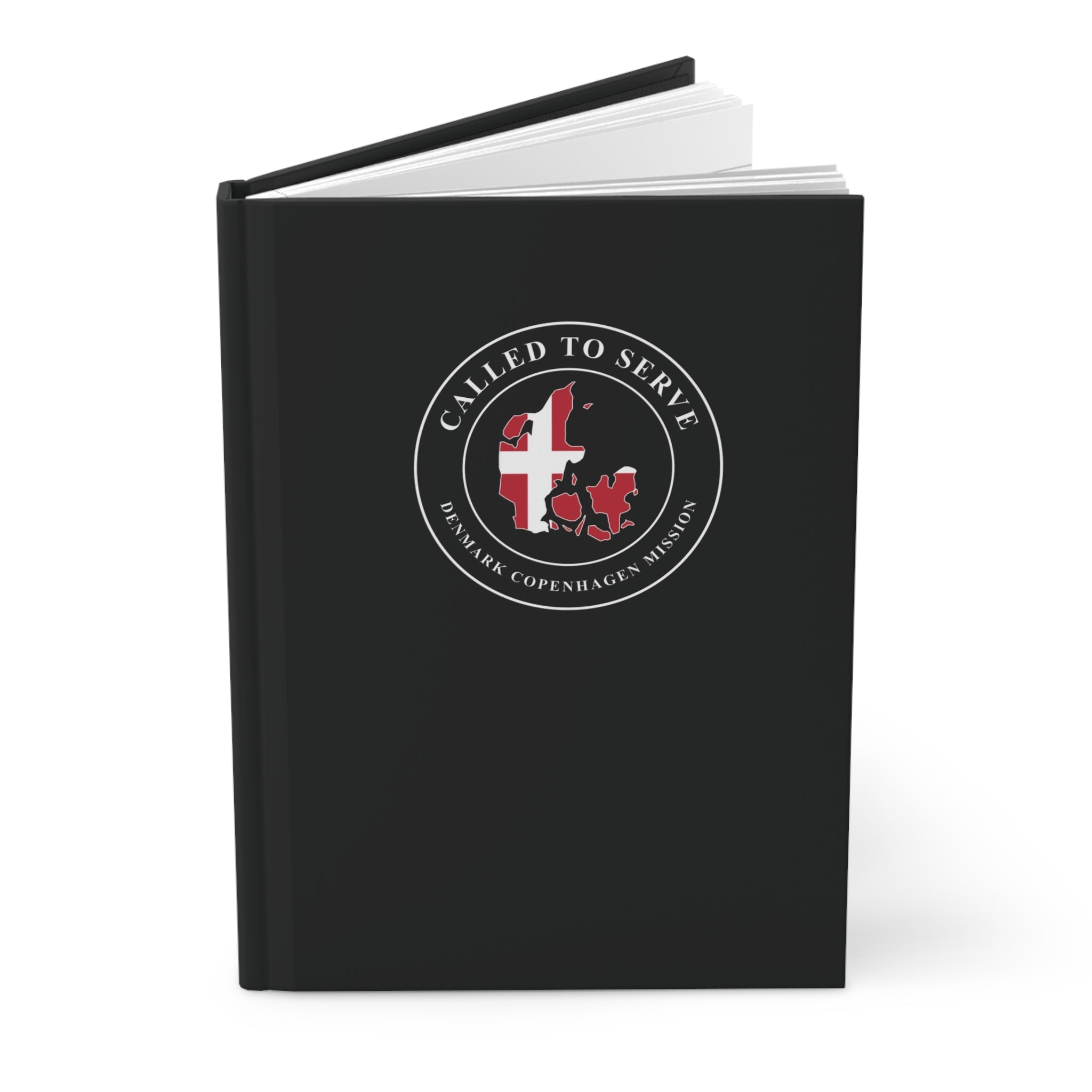 Denmark Copenhagen Mission Flag Map Called to Serve Black Hardcover Journal Matte - Latter-Day Saint LDS Missionary Gift - Book of Mormon