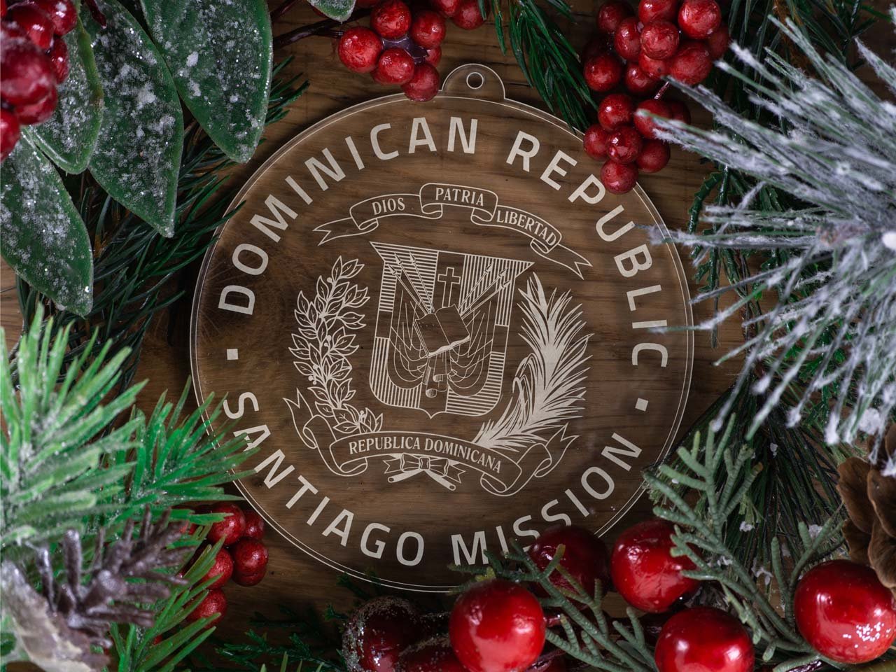 Dominican Republic Santiago Mission Christmas Ornament - Latter-Day Saint LDS Missionary Gift - Book of Mormon