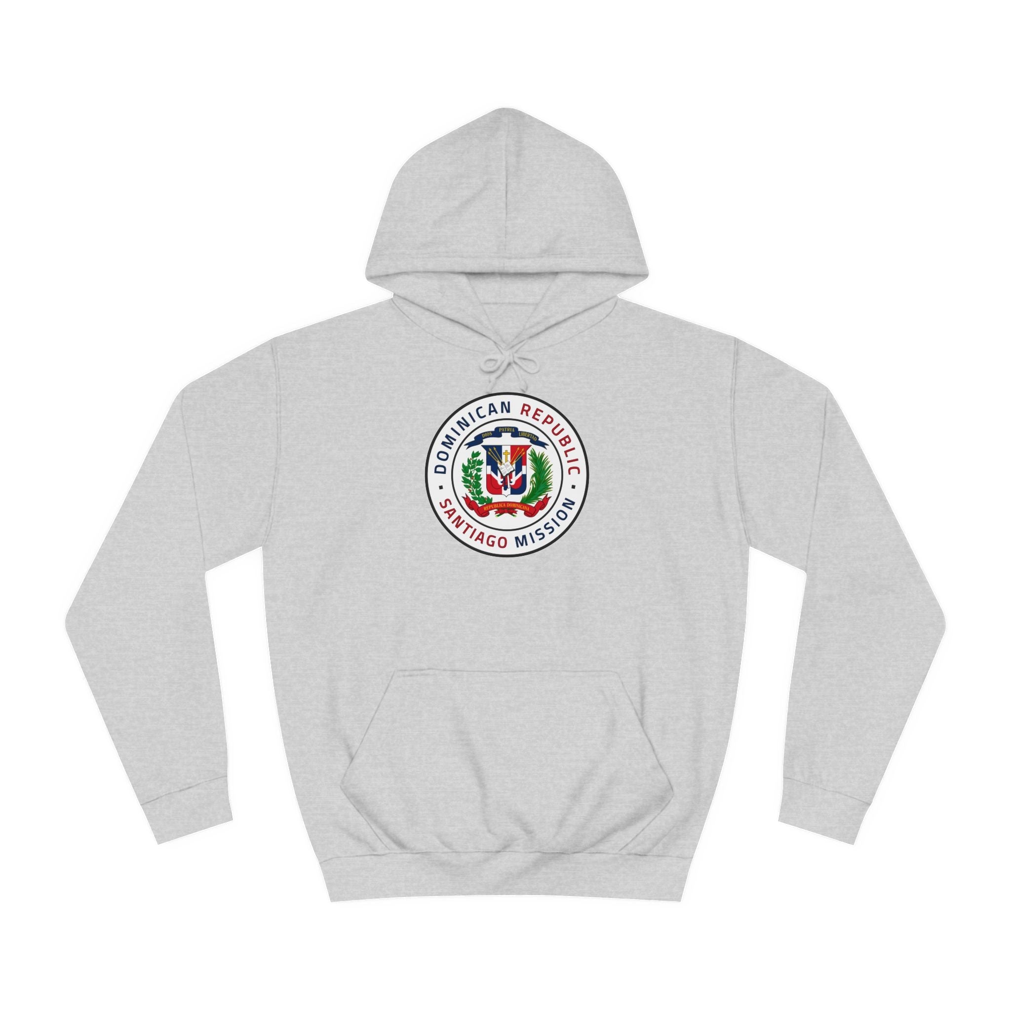 Dominican Republic Santiago Mission Flag Logo (White Border) College Hoodie - Mission Wishlist - LDS Missionary Gift Store