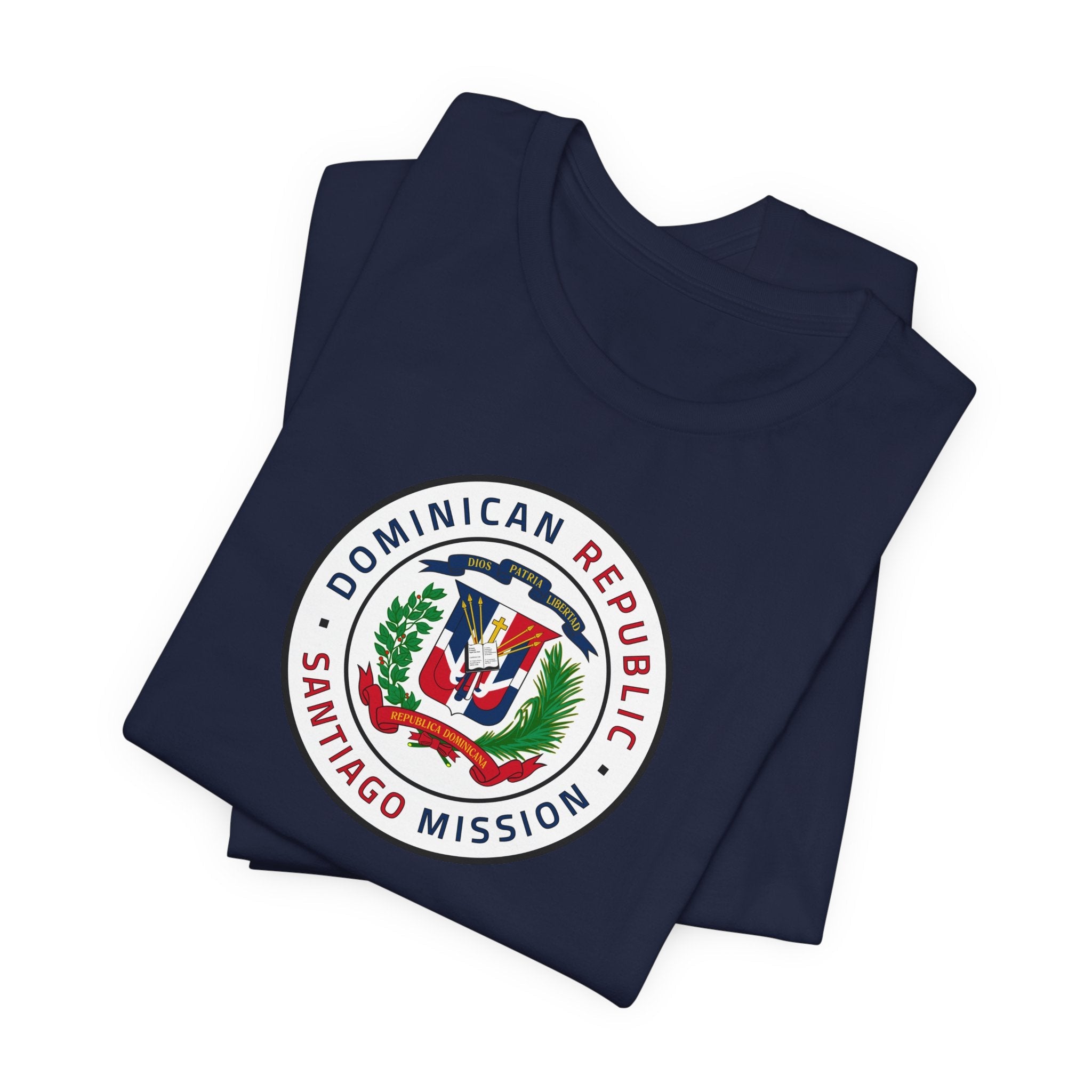 Dominican Republic Santiago Mission Flag Logo (White Border) T-shirt - Mission Wishlist - LDS Missionary Gift Store