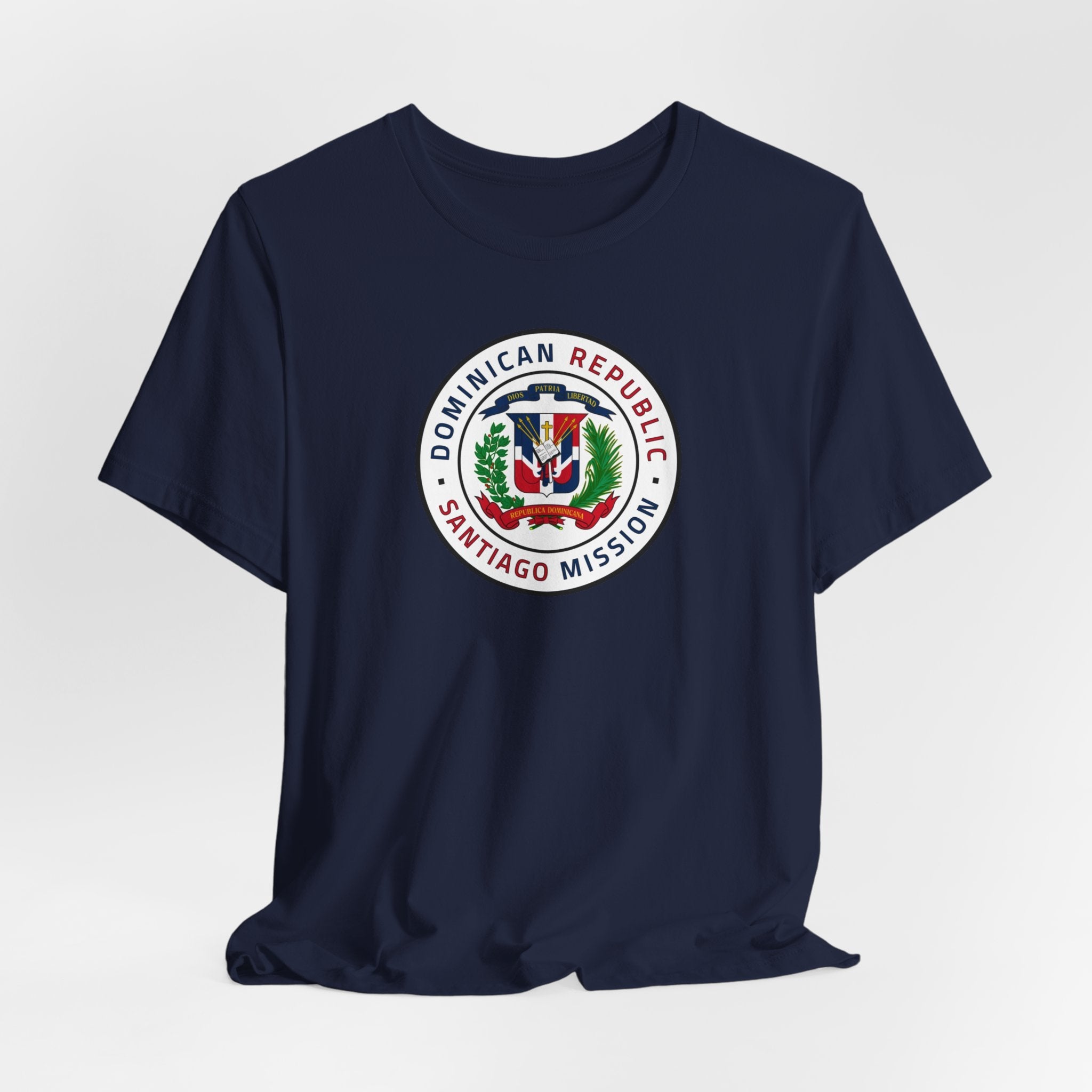 Dominican Republic Santiago Mission Flag Logo (White Border) T-shirt - Mission Wishlist - LDS Missionary Gift Store