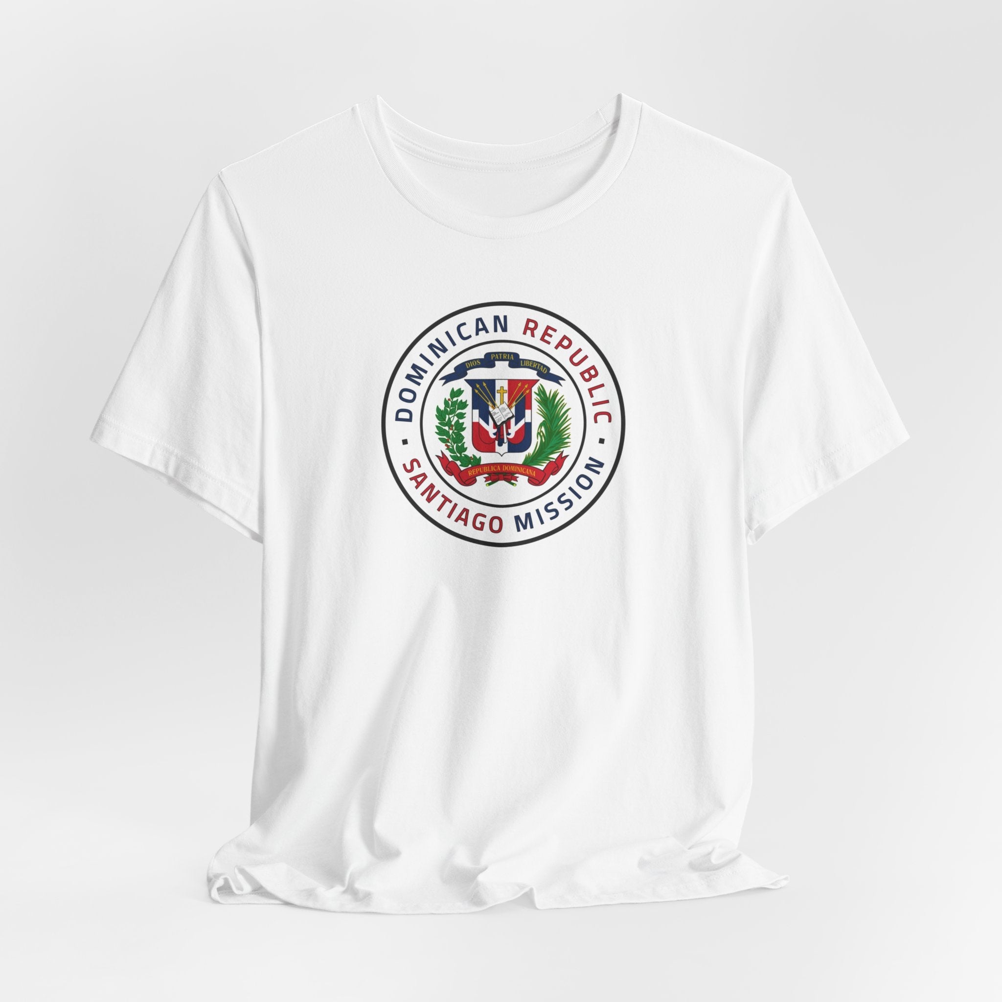 Dominican Republic Santiago Mission Flag Logo (White Border) T-shirt - Mission Wishlist - LDS Missionary Gift Store