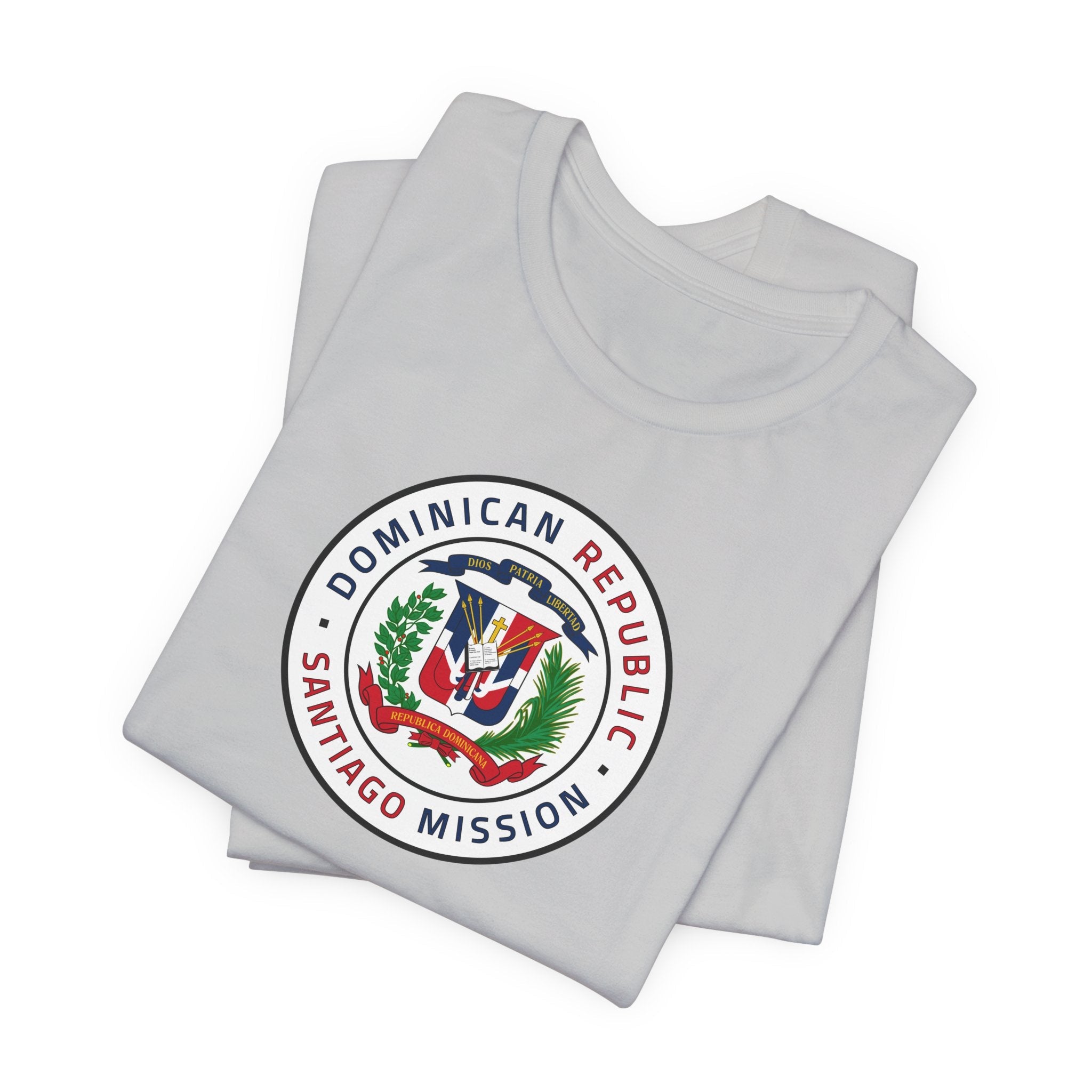 Dominican Republic Santiago Mission Flag Logo (White Border) T-shirt - Mission Wishlist - LDS Missionary Gift Store
