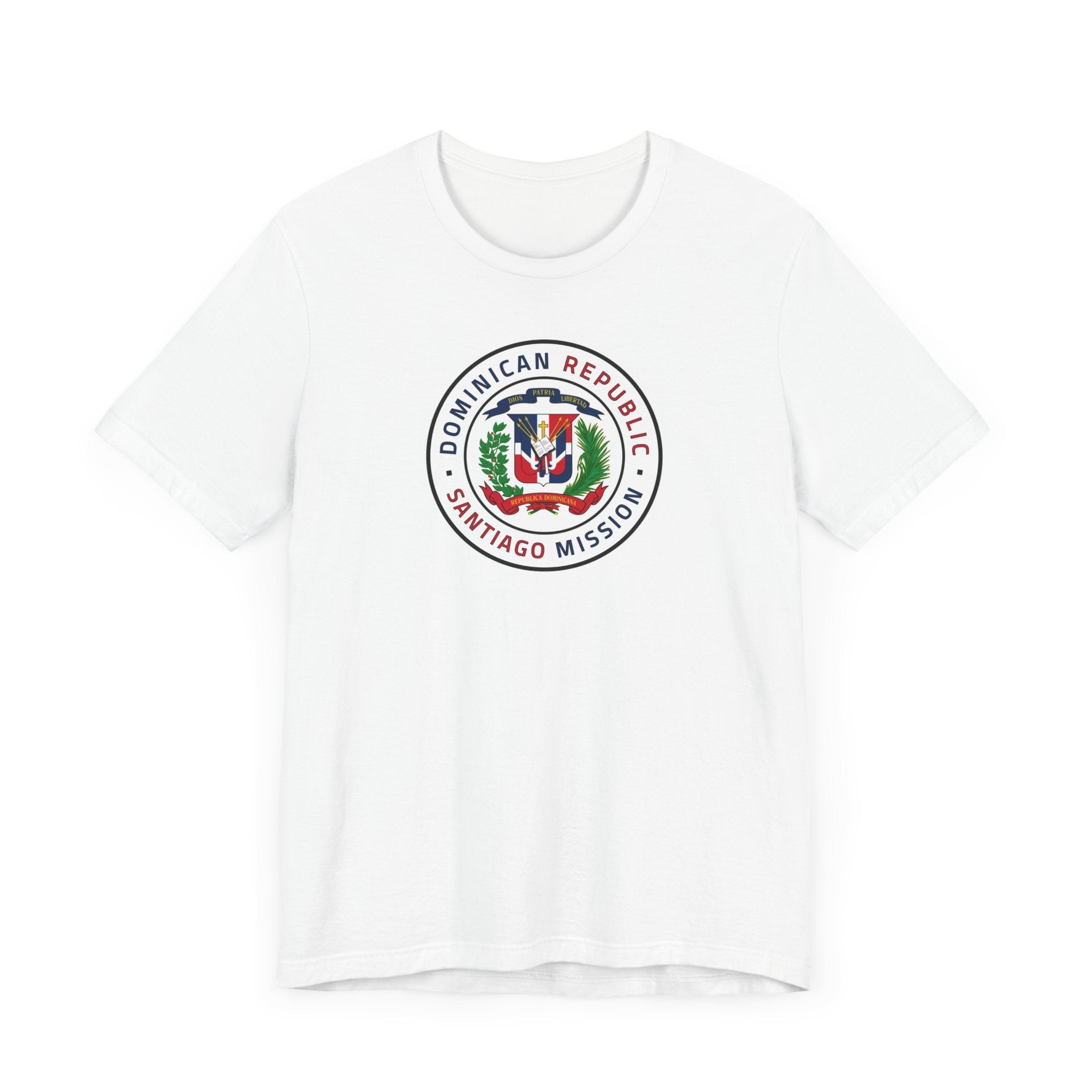 Dominican Republic Santiago Mission Flag Logo (White Border) T-shirt - Mission Wishlist - LDS Missionary Gift Store