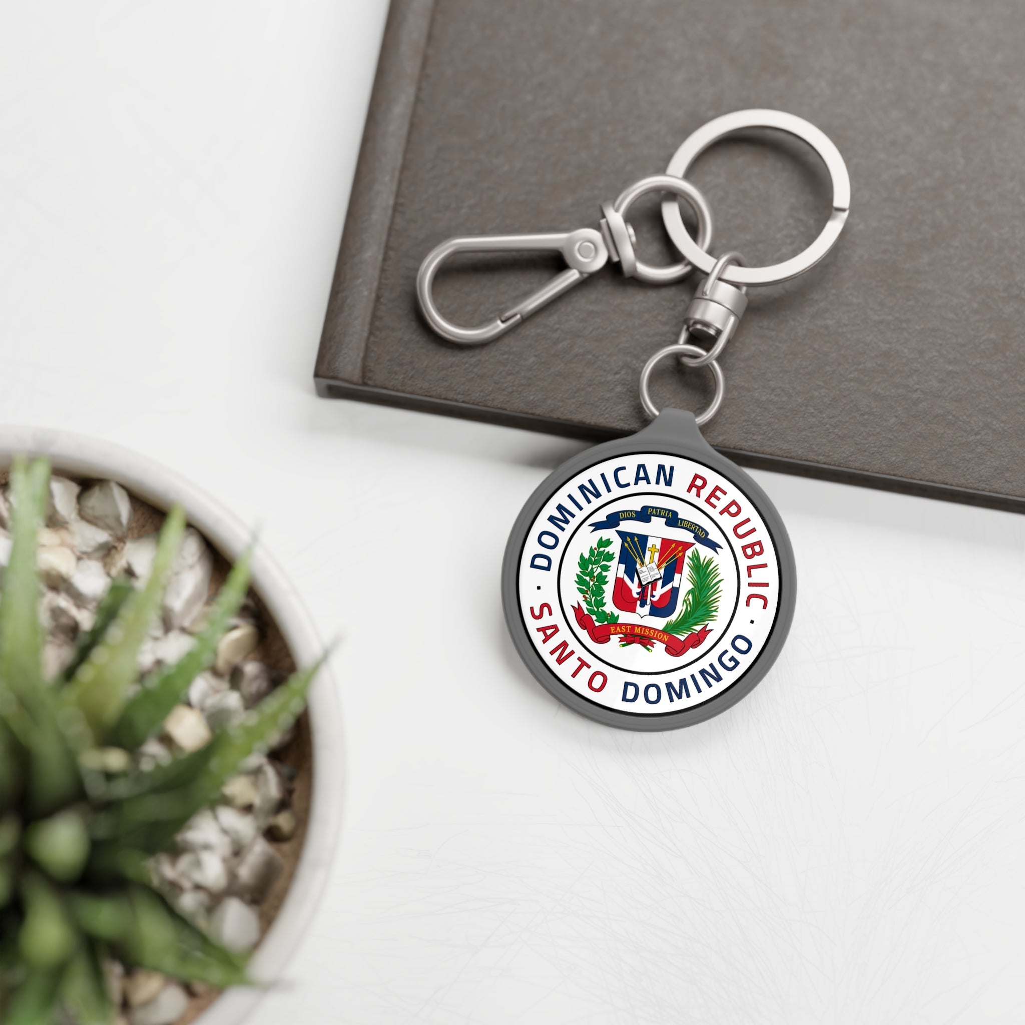 Dominican Republic Santo Domingo East Mission Circle Flag Key Tag - Mission Wishlist - LDS Missionary Gift Store