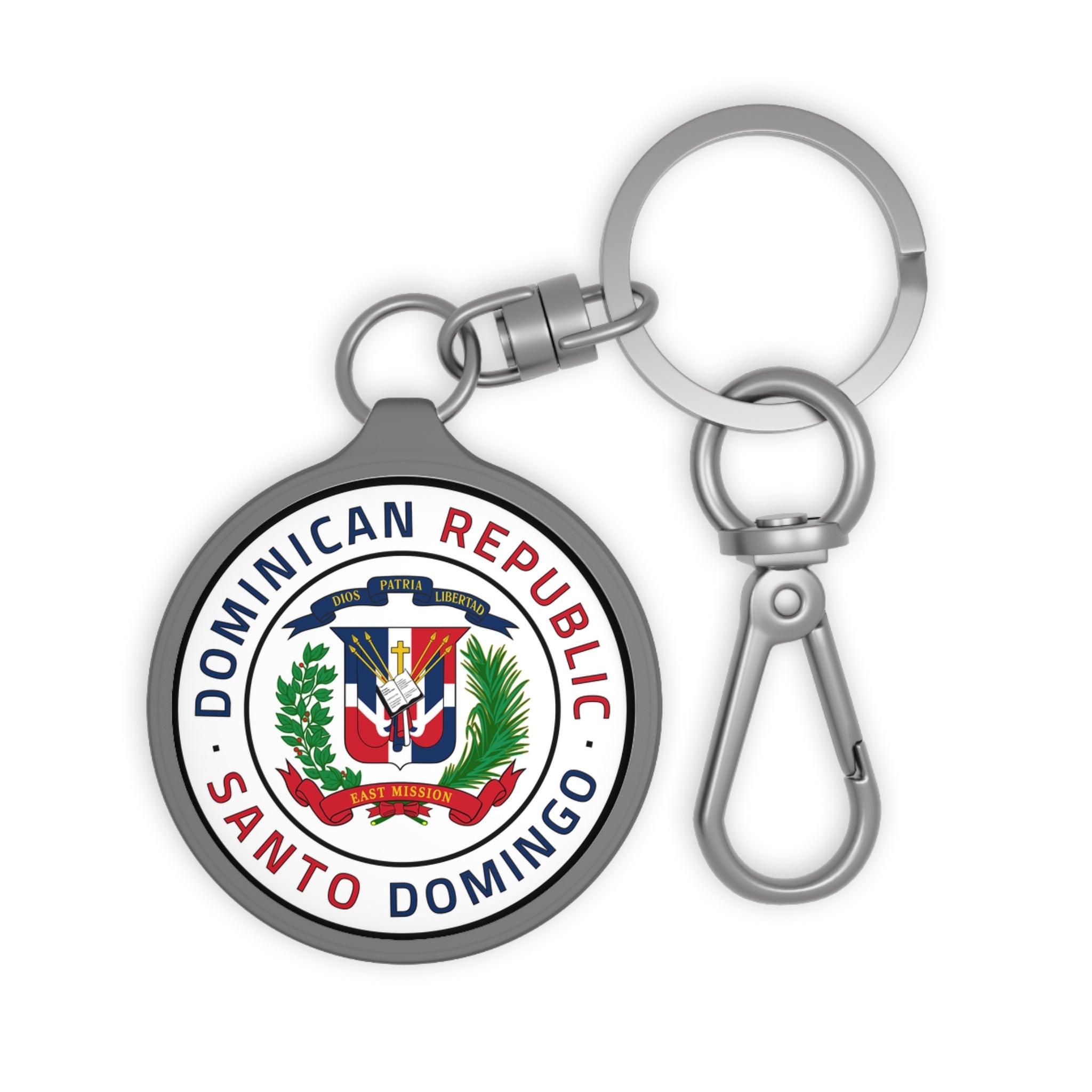 Dominican Republic Santo Domingo East Mission Circle Flag Key Tag - Mission Wishlist - LDS Missionary Gift Store