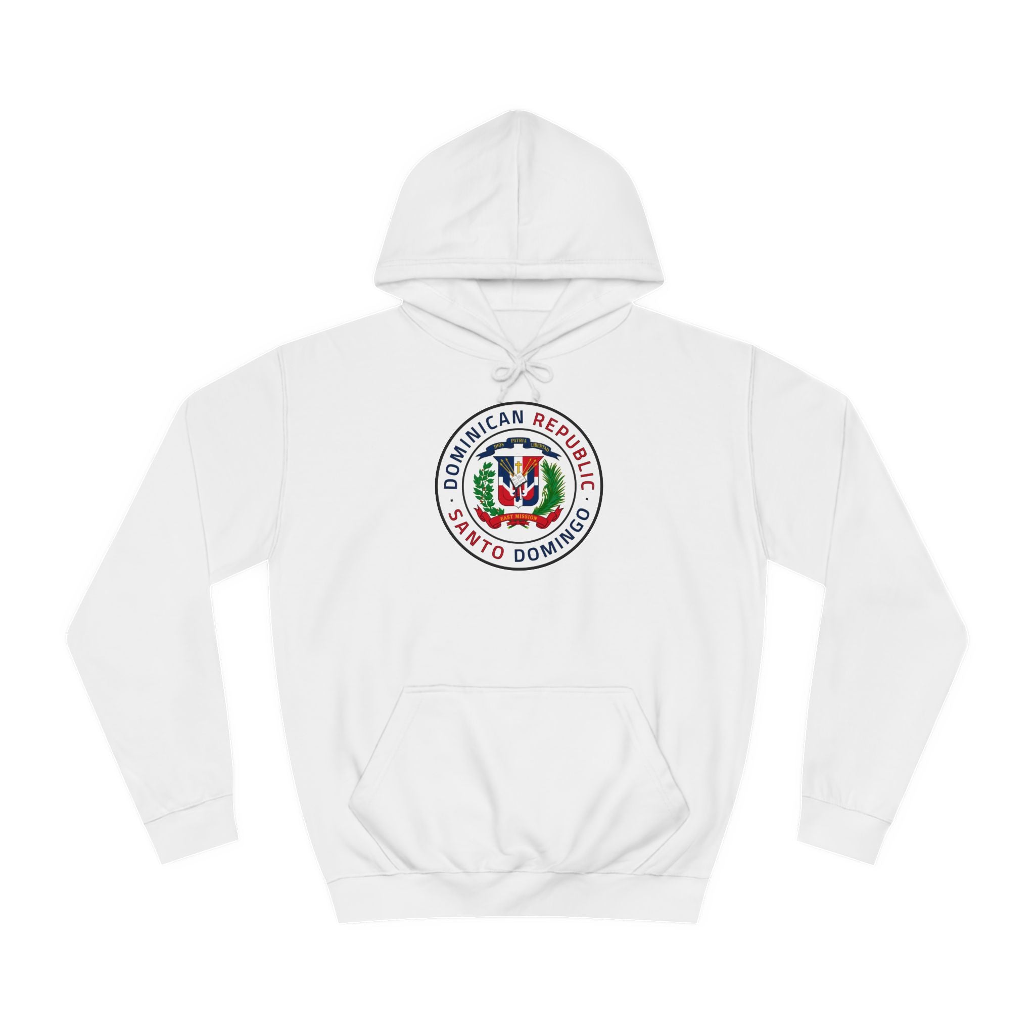 Dominican Republic Santo Domingo East Mission Flag Logo (White Border) College Hoodie - Mission Wishlist - LDS Missionary Gift Store