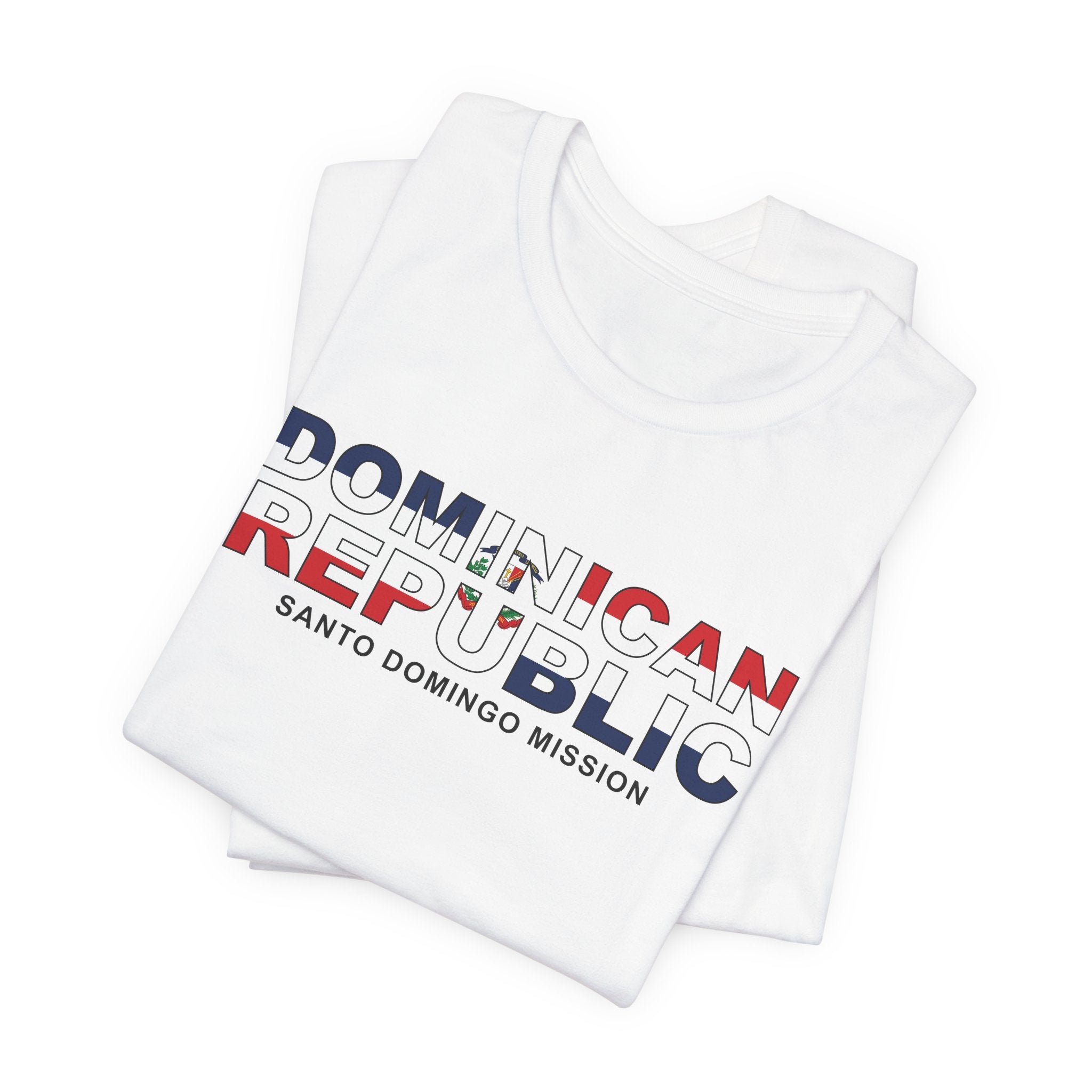 Dominican Republic Santo Domingo East Mission Flag Title T-shirt - Mission Wishlist - LDS Missionary Gift Store