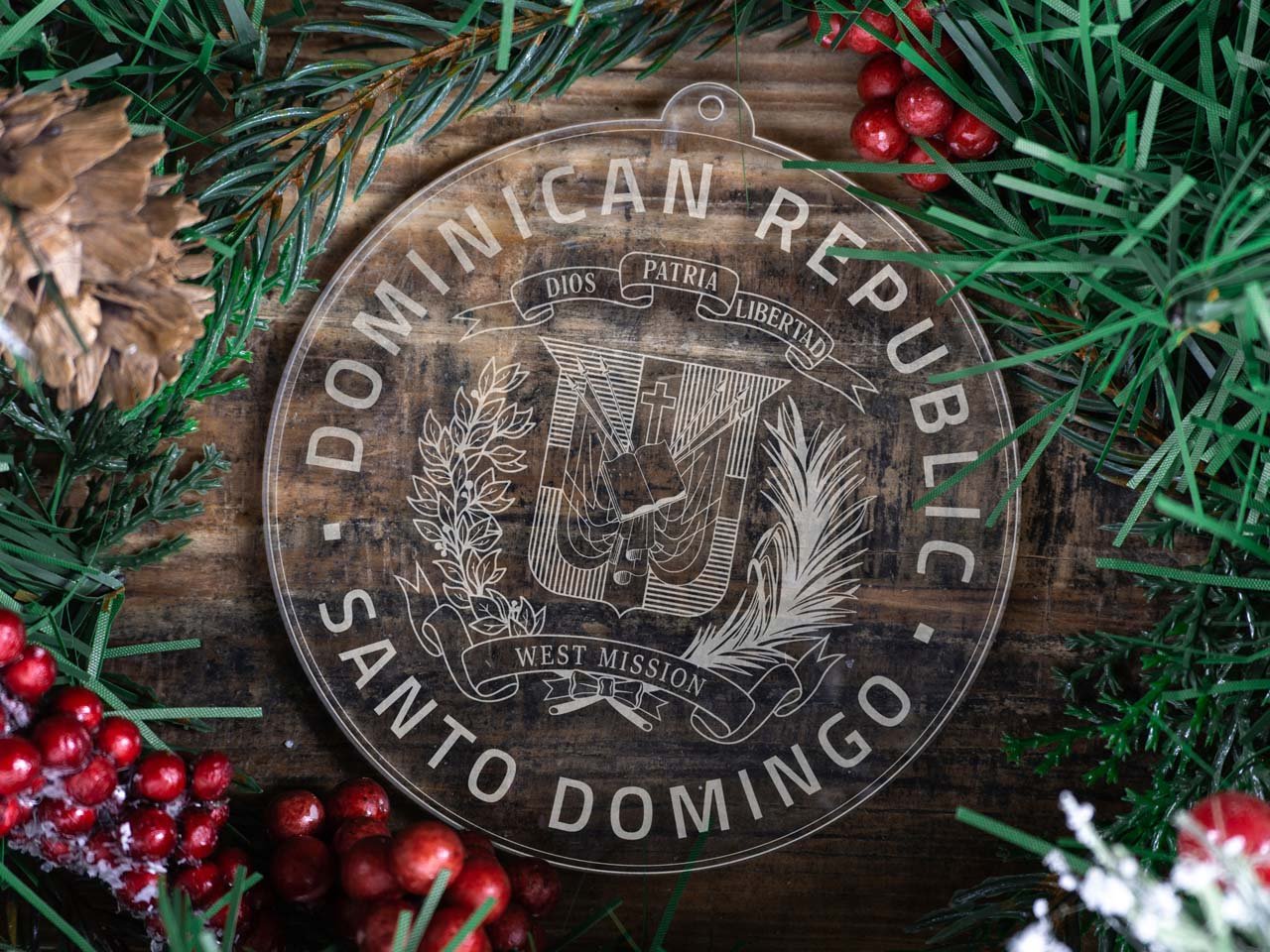 Dominican Republic Santo Domingo West Mission Christmas Ornament - Latter-Day Saint LDS Missionary Gift - Book of Mormon