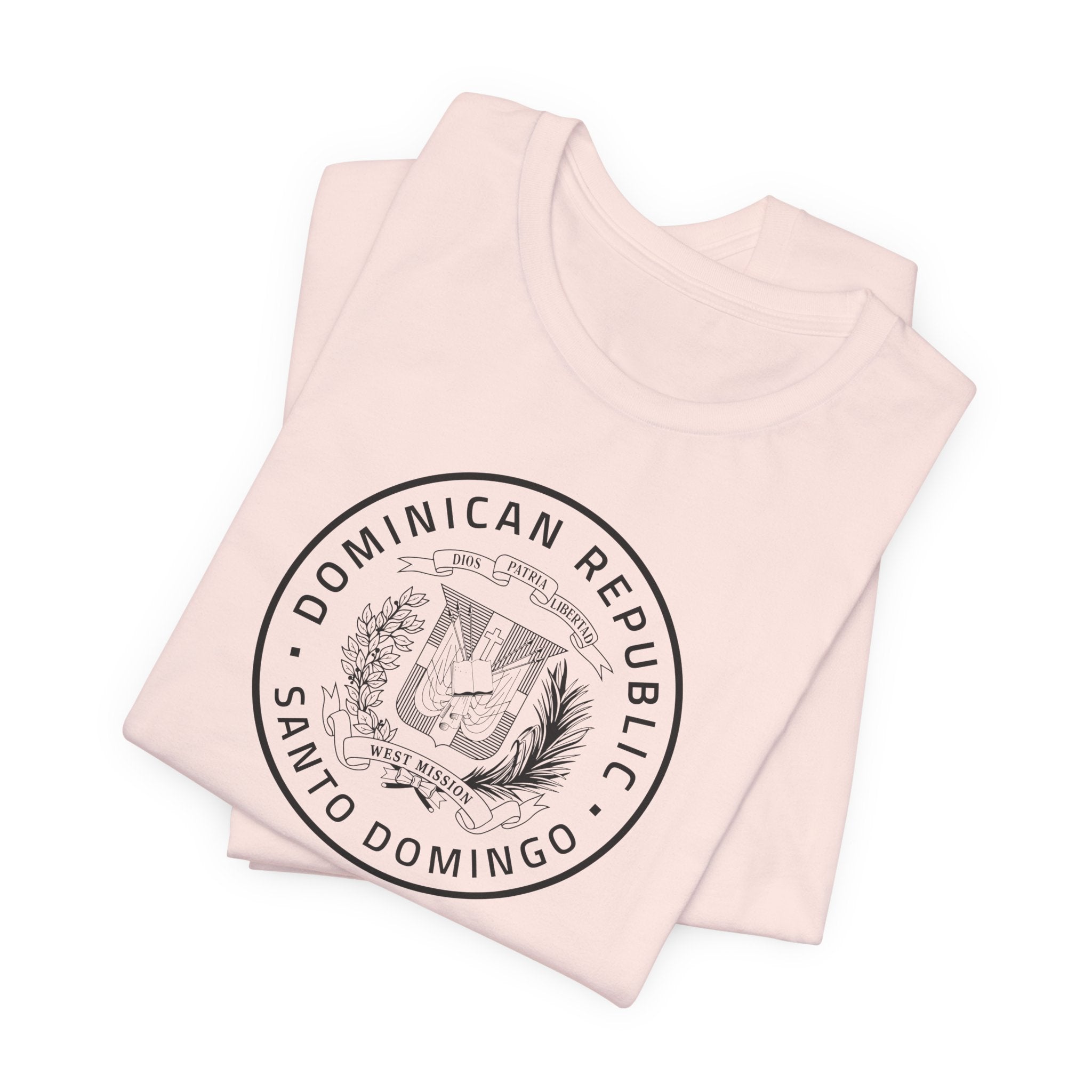 Dominican Republic Santo Domingo West Mission Circular Monochrome Logo T-Shirt - Mission Wishlist - LDS Missionary Gift Store