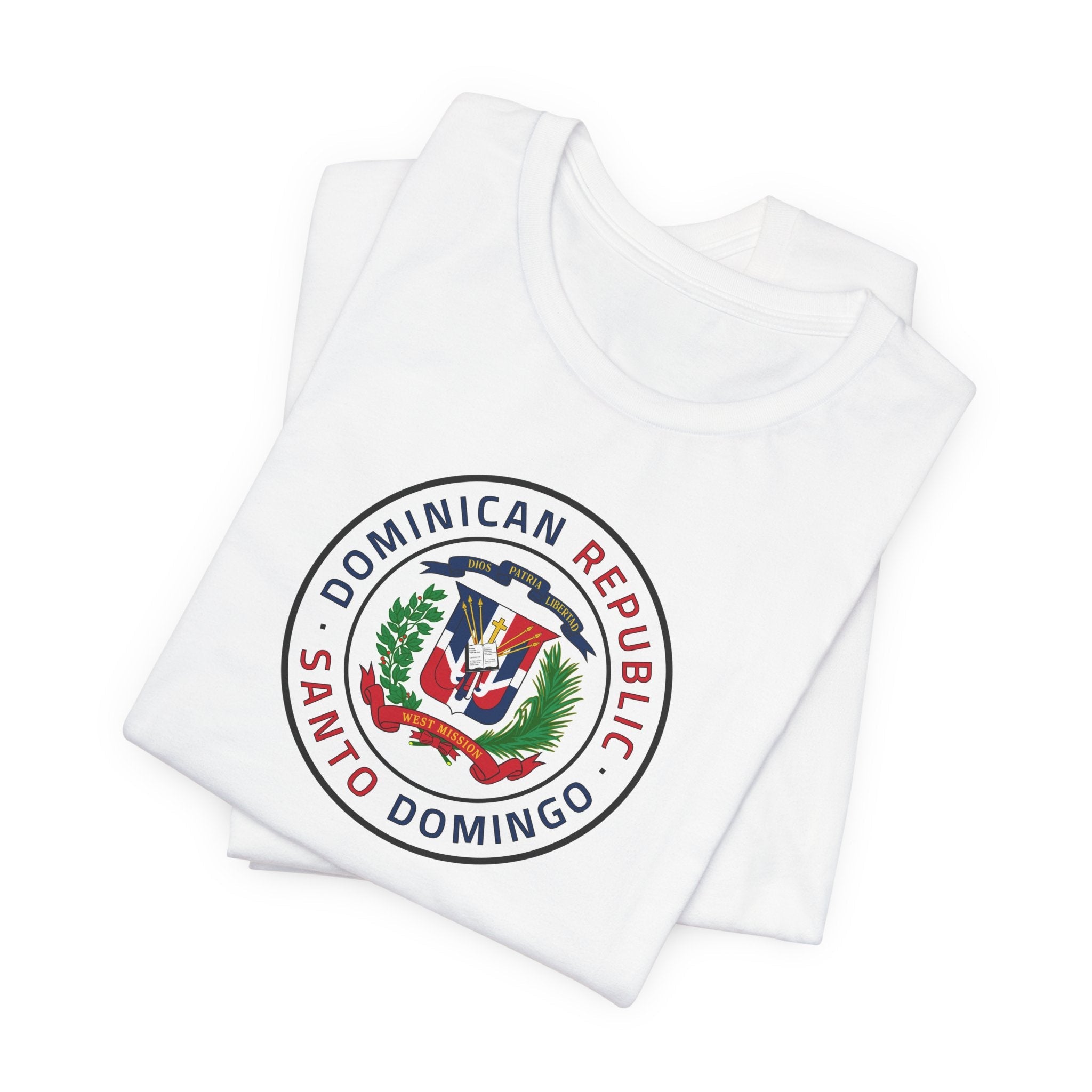 Dominican Republic Santo Domingo West Mission Flag Logo (White Border) T-shirt - Mission Wishlist - LDS Missionary Gift Store