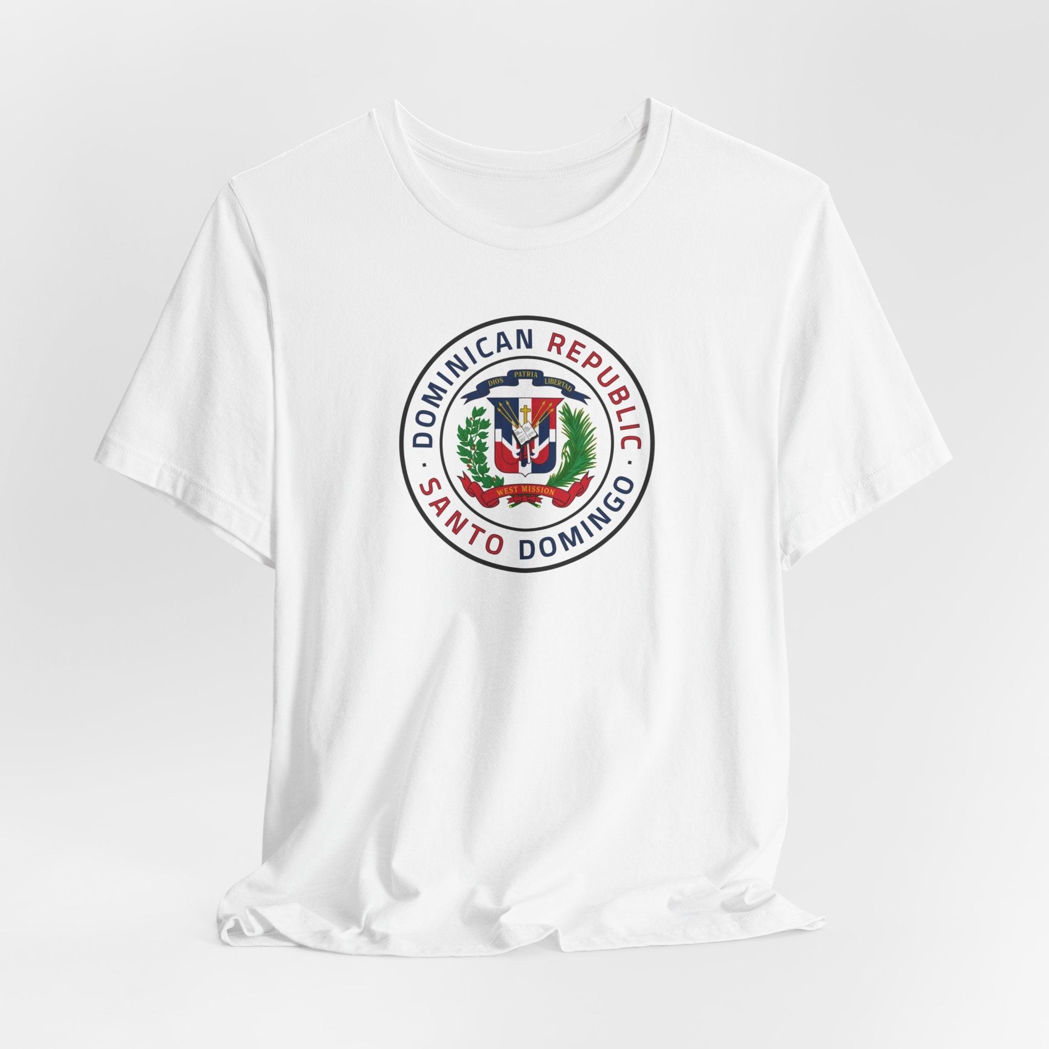 Dominican Republic Santo Domingo West Mission Flag Logo (White Border) T-shirt - Mission Wishlist - LDS Missionary Gift Store