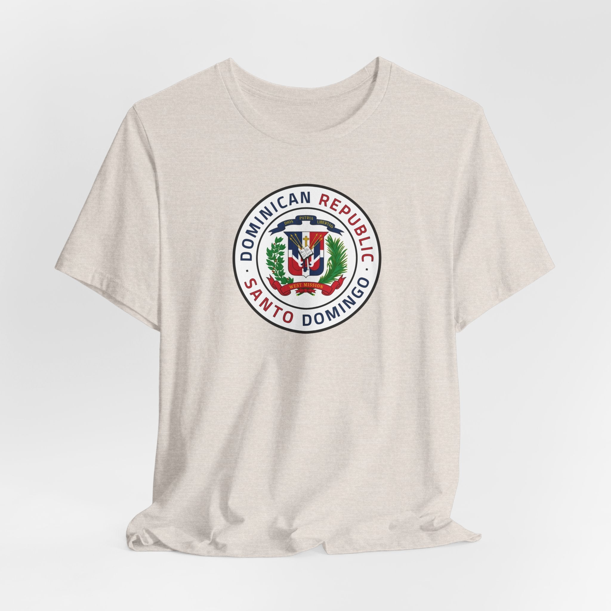 Dominican Republic Santo Domingo West Mission Flag Logo (White Border) T-shirt - Mission Wishlist - LDS Missionary Gift Store
