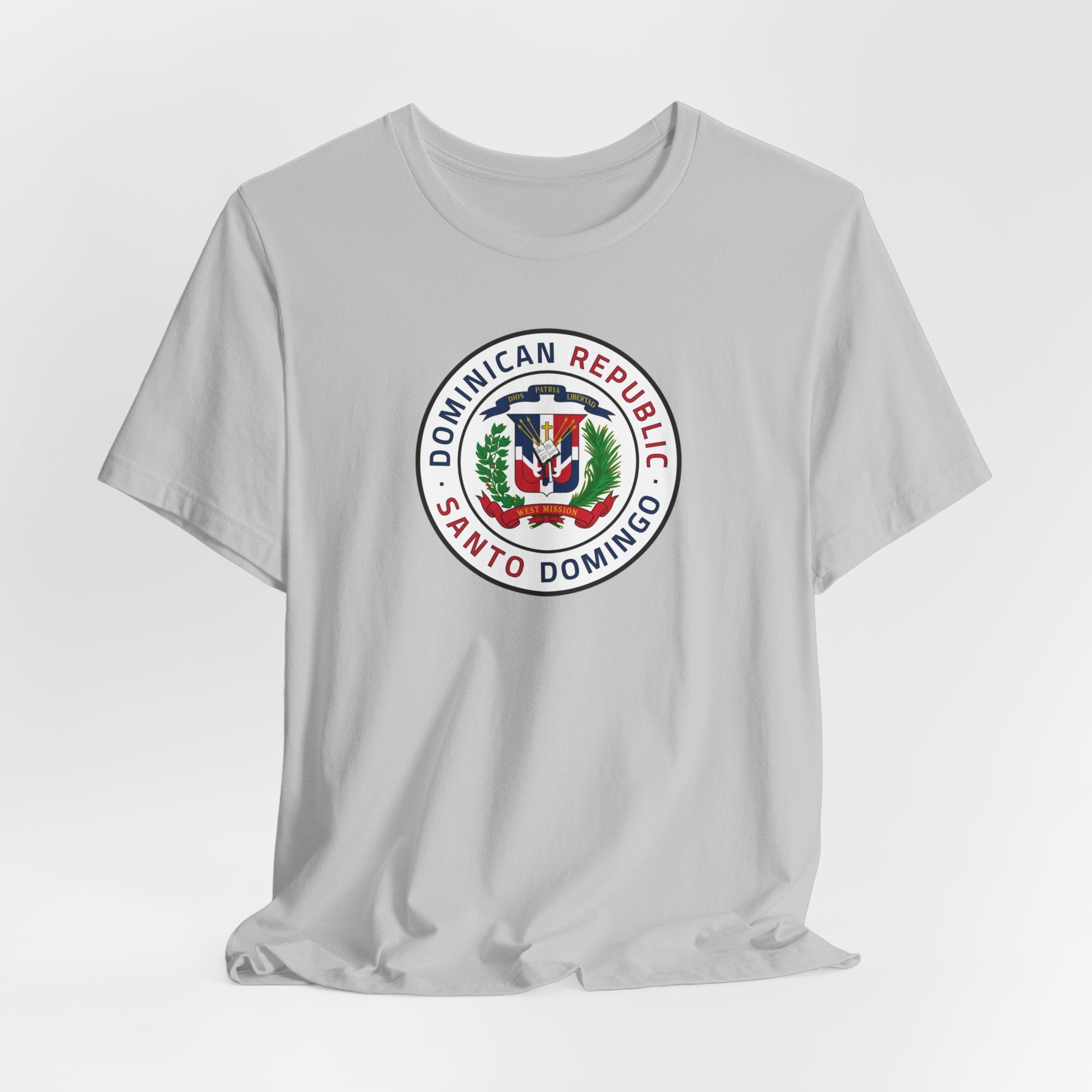 Dominican Republic Santo Domingo West Mission Flag Logo (White Border) T-shirt - Mission Wishlist - LDS Missionary Gift Store