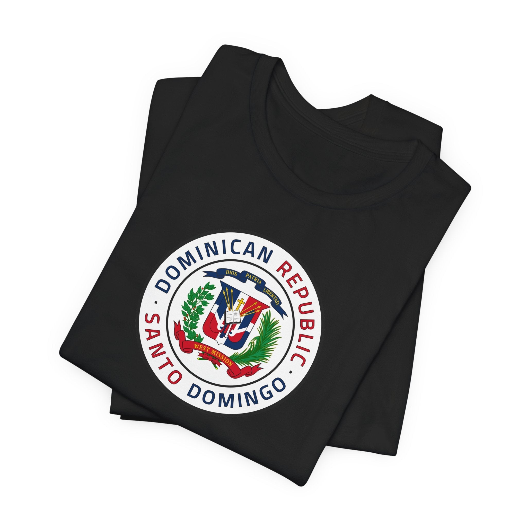 Dominican Republic Santo Domingo West Mission Flag Logo (White Border) T-shirt - Mission Wishlist - LDS Missionary Gift Store