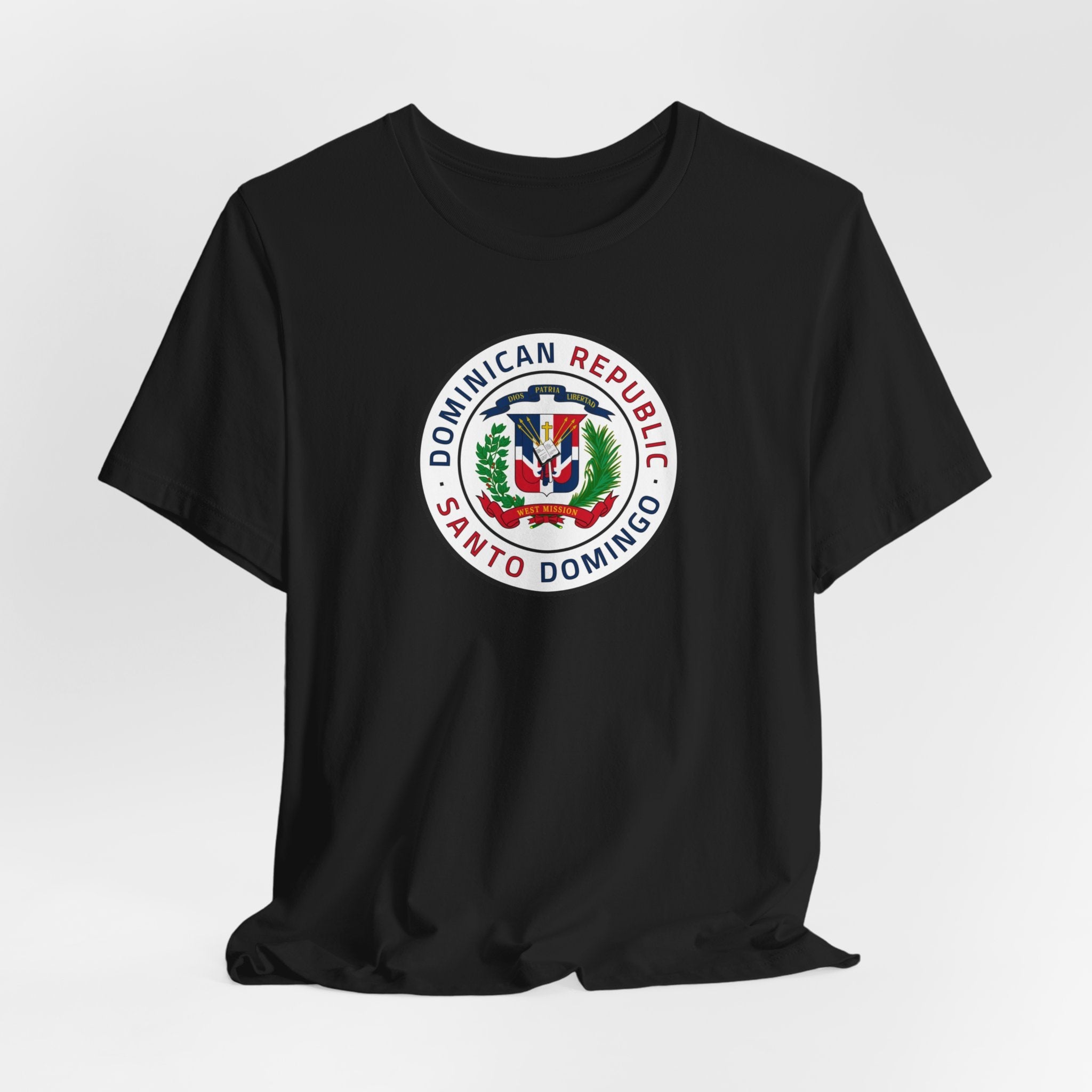 Dominican Republic Santo Domingo West Mission Flag Logo (White Border) T-shirt - Mission Wishlist - LDS Missionary Gift Store