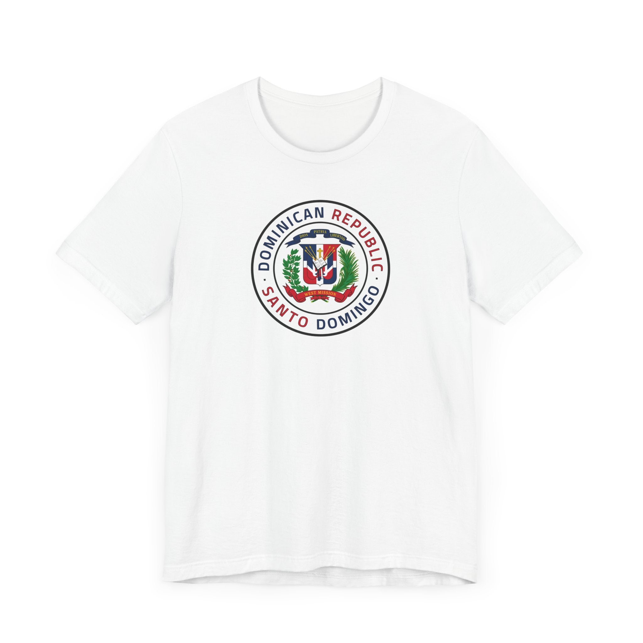Dominican Republic Santo Domingo West Mission Flag Logo (White Border) T-shirt - Mission Wishlist - LDS Missionary Gift Store