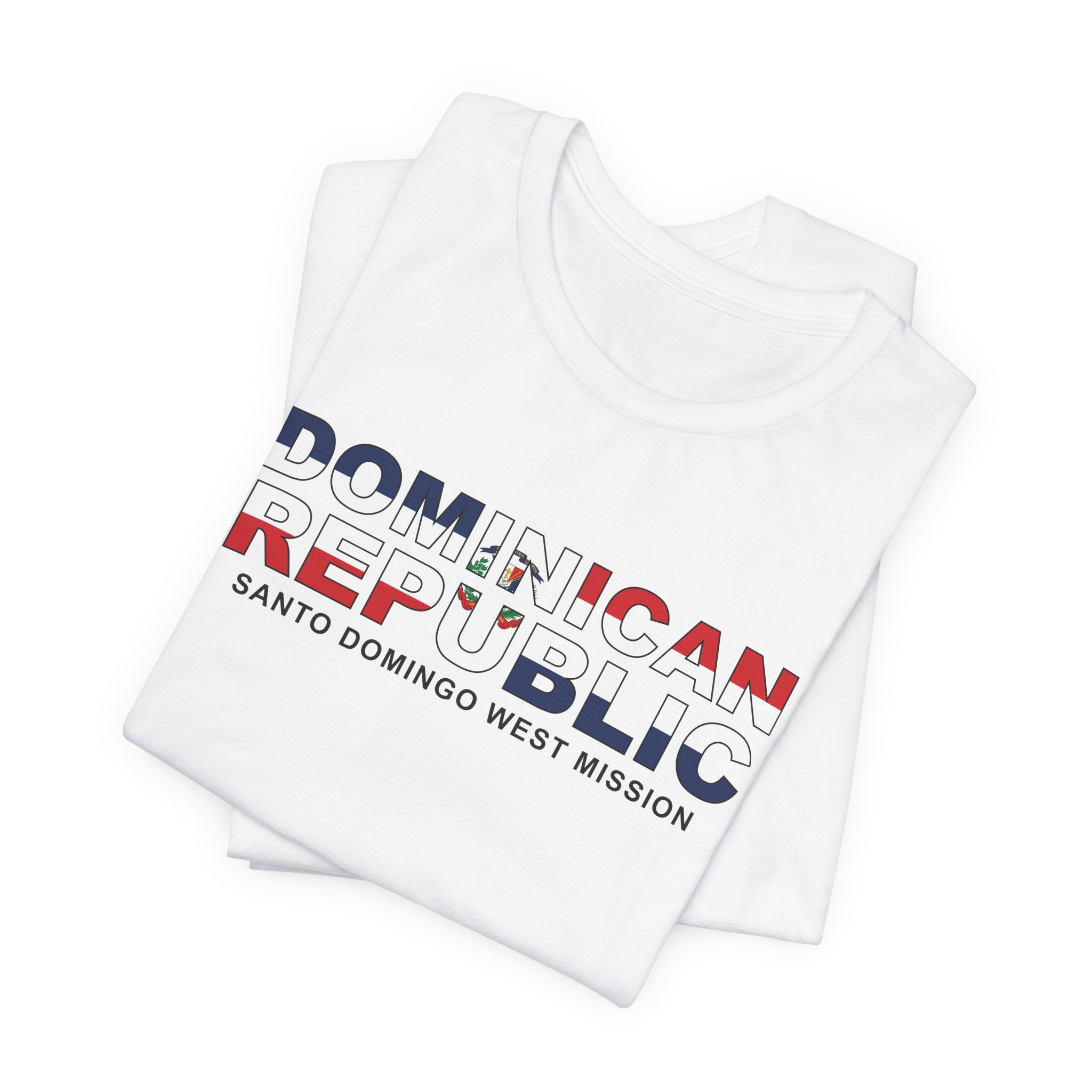 Dominican Republic Santo Domingo West Mission Flag Title T-shirt - Mission Wishlist - LDS Missionary Gift Store