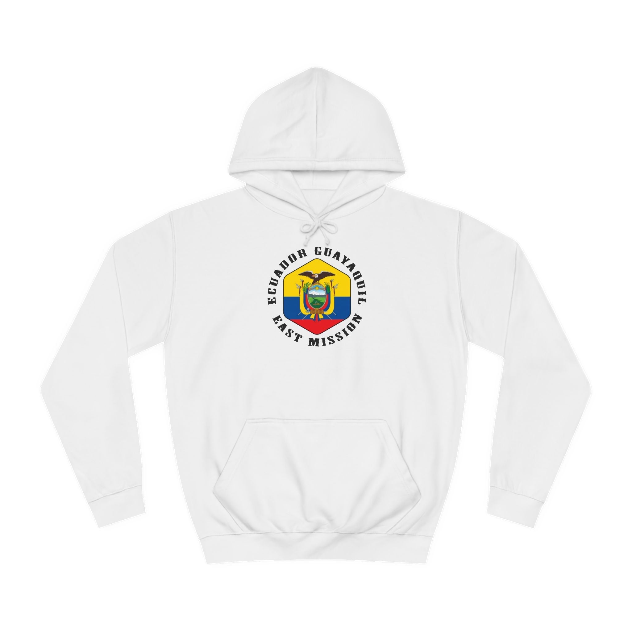 Ecuador Guayaquil East Mission Flag Logo (Black Border) College Hoodie - Mission Wishlist - LDS Missionary Gift Store