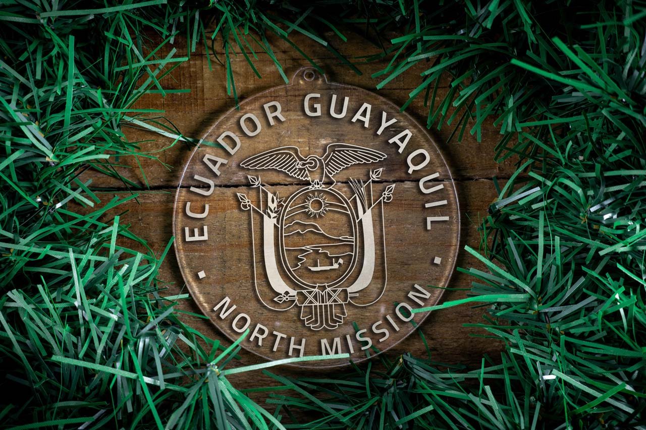 Ecuador Guayaquil North Mission Christmas Ornament - Latter-Day Saint LDS Missionary Gift - Book of Mormon