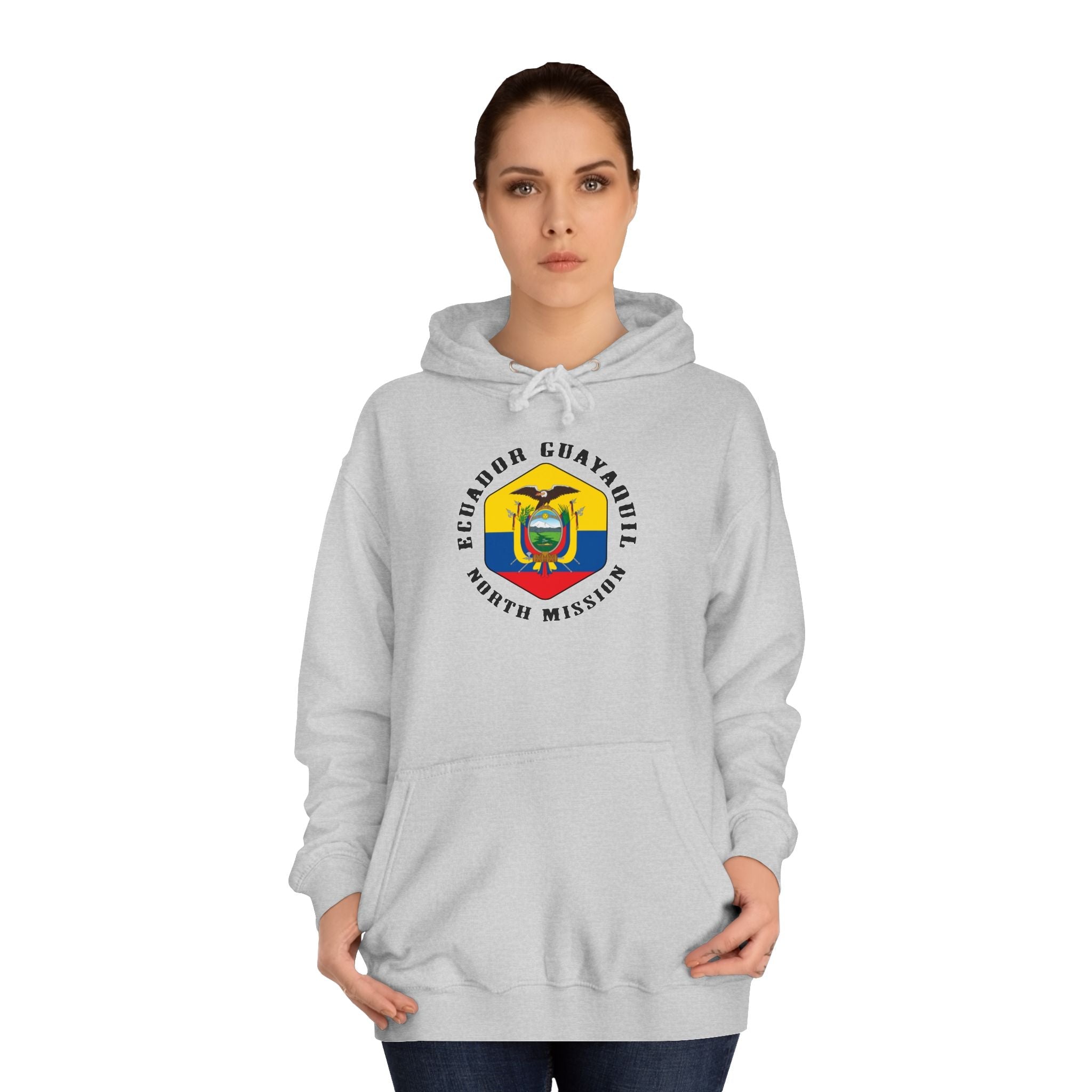 Ecuador Guayaquil North Mission Flag Logo (Black Border) College Hoodie - Latter-Day Saint LDS Missionary Gift - Book of Mormon