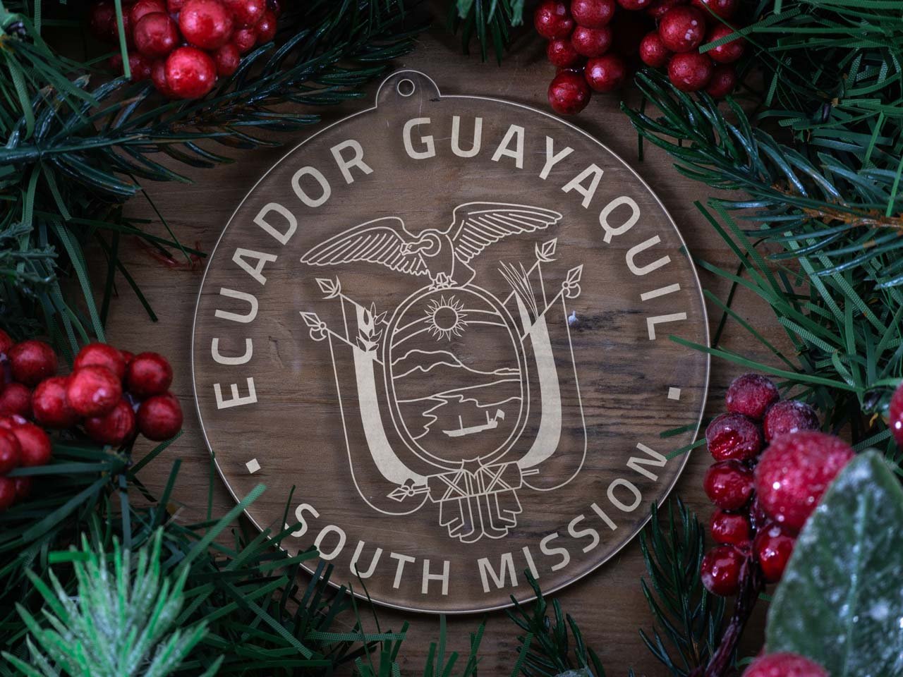 Ecuador Guayaquil South Mission Christmas Ornament - Latter-Day Saint LDS Missionary Gift - Book of Mormon