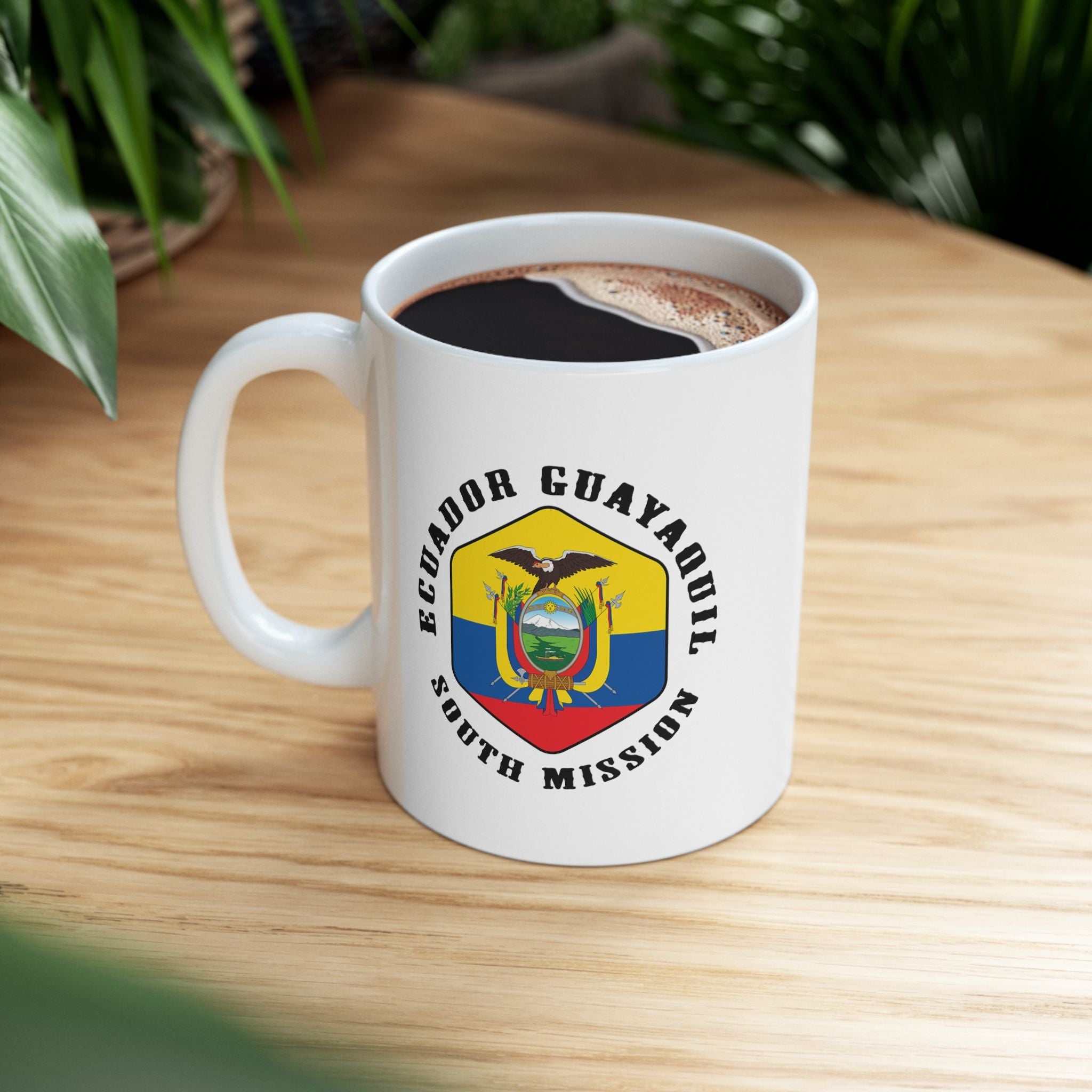 Ecuador Guayaquil South Mission Circular Flag White Ceramic Mug - Latter-Day Saint LDS Missionary Gift - Book of Mormon
