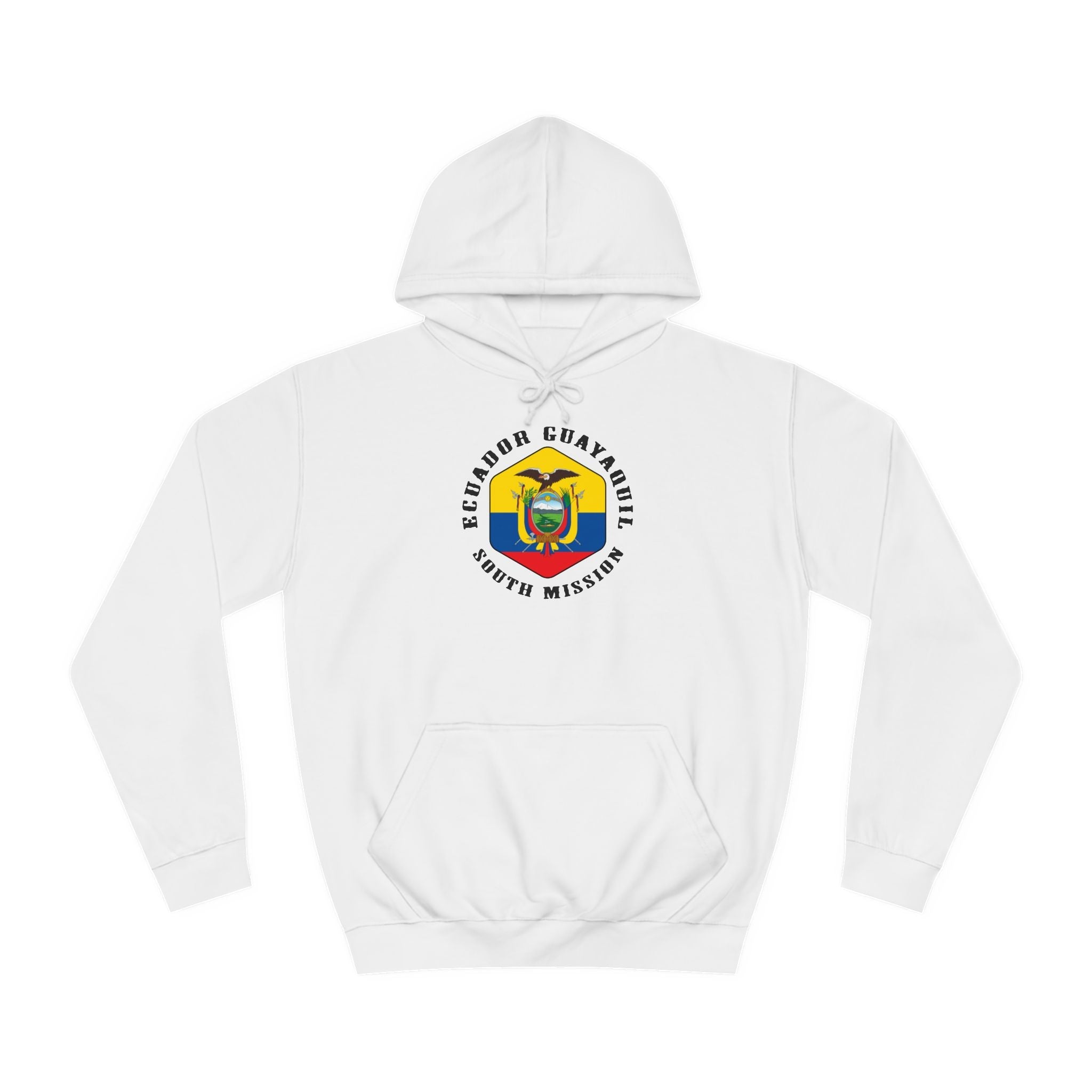 Ecuador Guayaquil South Mission Flag Logo (Black Border) College Hoodie - Mission Wishlist - LDS Missionary Gift Store