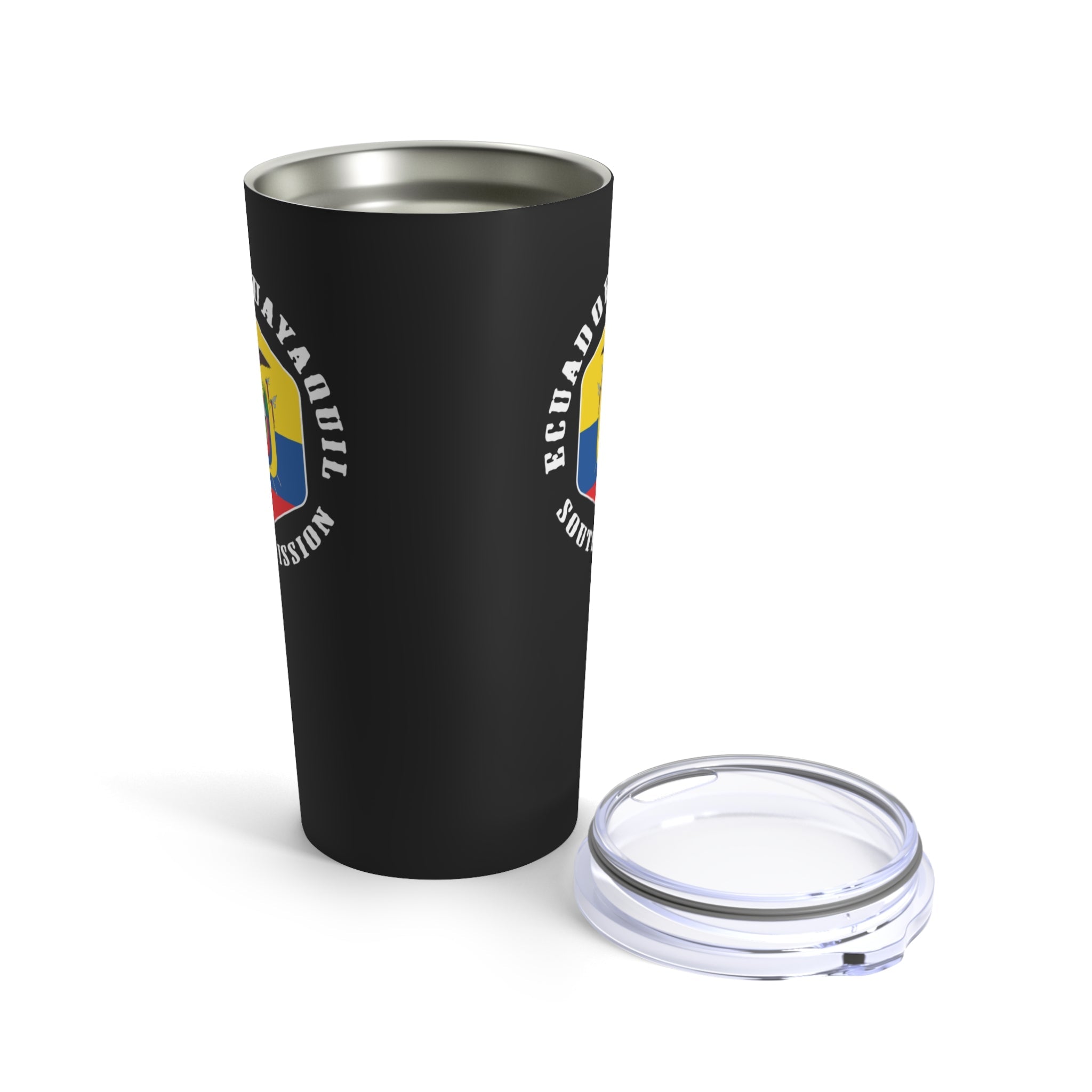 Ecuador Guayaquil South Mission Flag Logo Tumbler 20oz Black - Latter-Day Saint LDS Missionary Gift - Book of Mormon