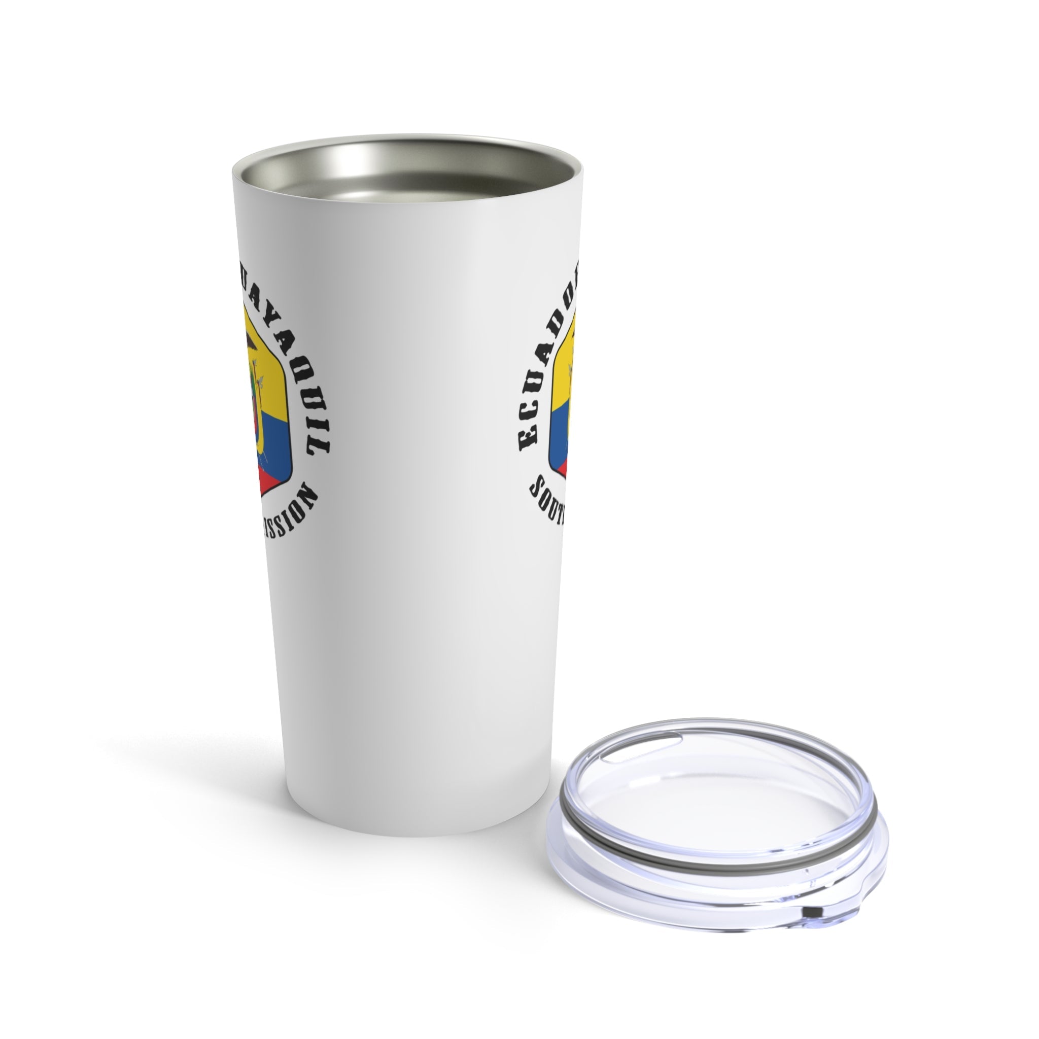 Ecuador Guayaquil South Mission Flag Logo Tumbler 20oz White - Latter-Day Saint LDS Missionary Gift - Book of Mormon